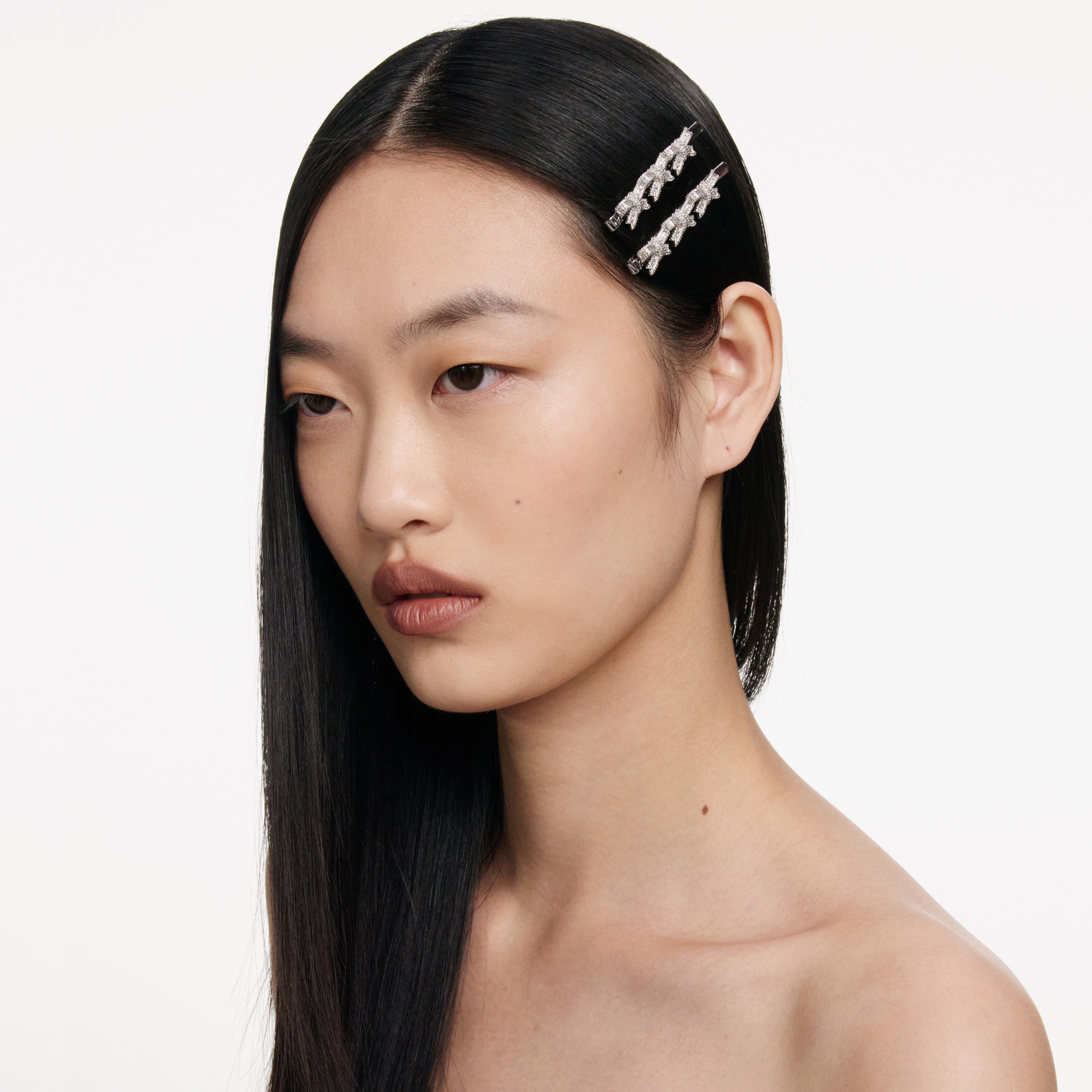 Self Portrait Hair Haarspangen Silber Kristall Schleife