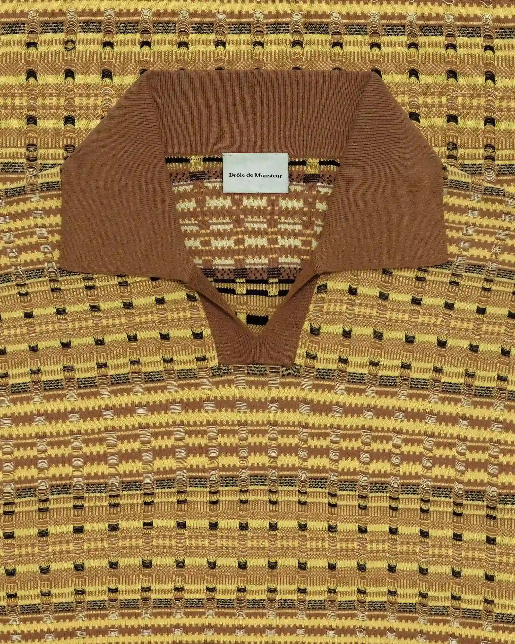 Drôle De Monsieur Polo Maille Coogie Polo Gelb Baumwolle