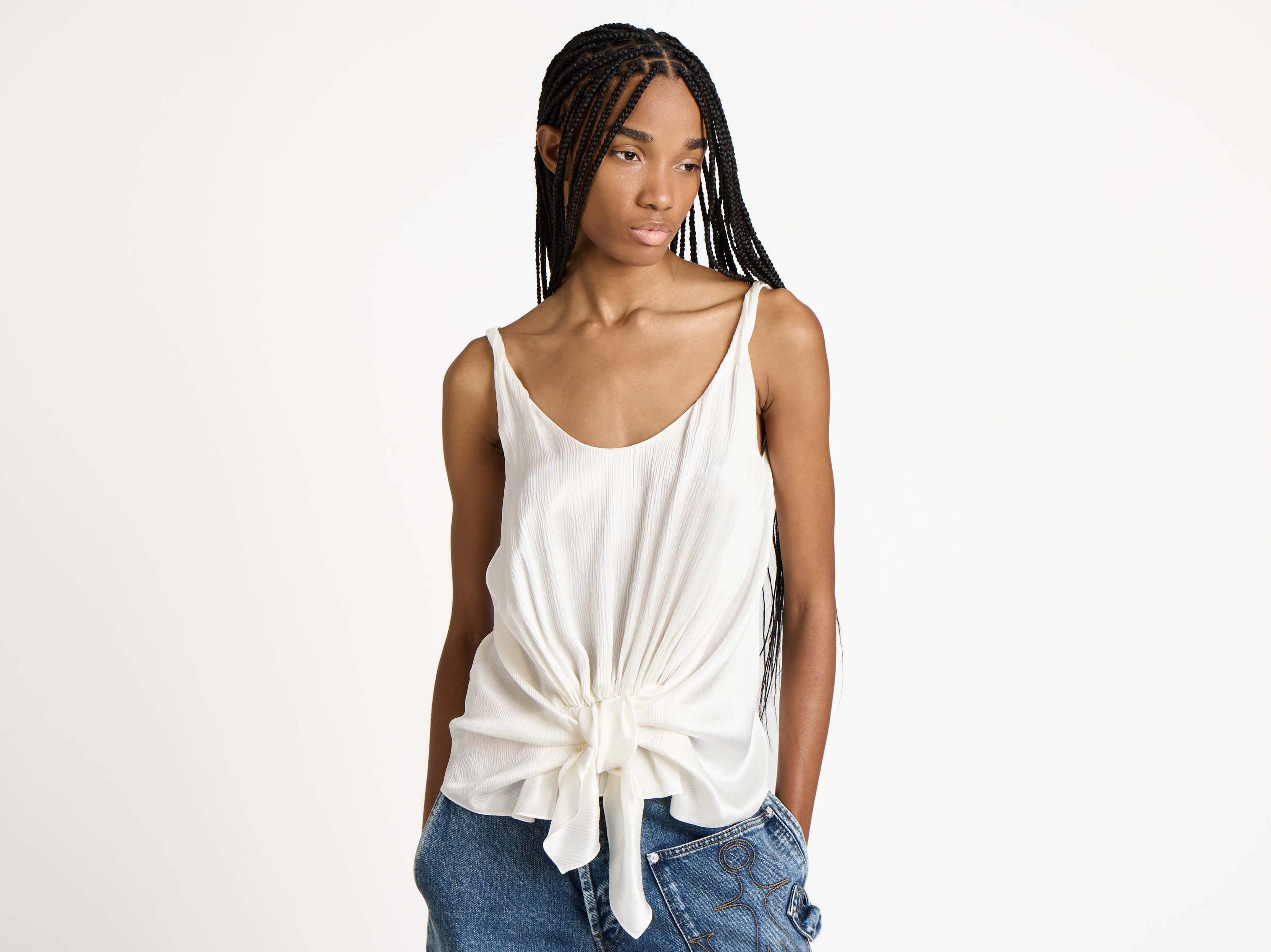 J.W.Anderson Knotted Waist Cami Top Trägertop Off-White Seide