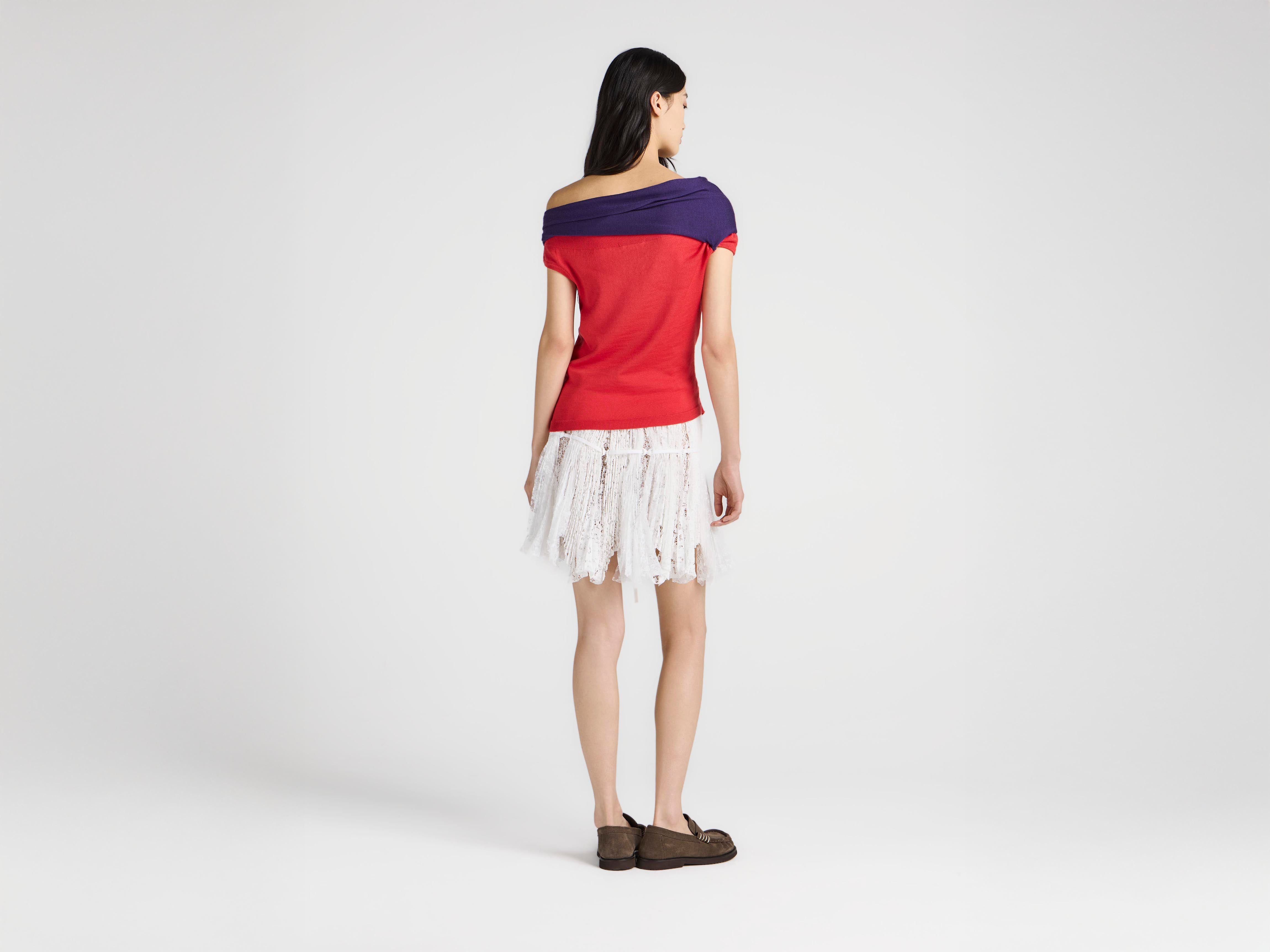 J.W.Anderson Off Shoulder Tank Top Rot Violett Merino