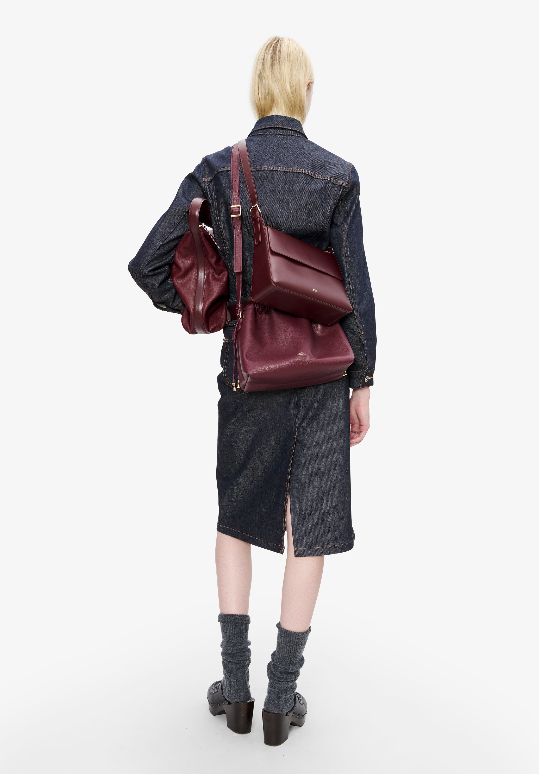 A.P.C. Rock Lizzie Denimrock blau, japanischer Denim, mittelalteilig mittellang