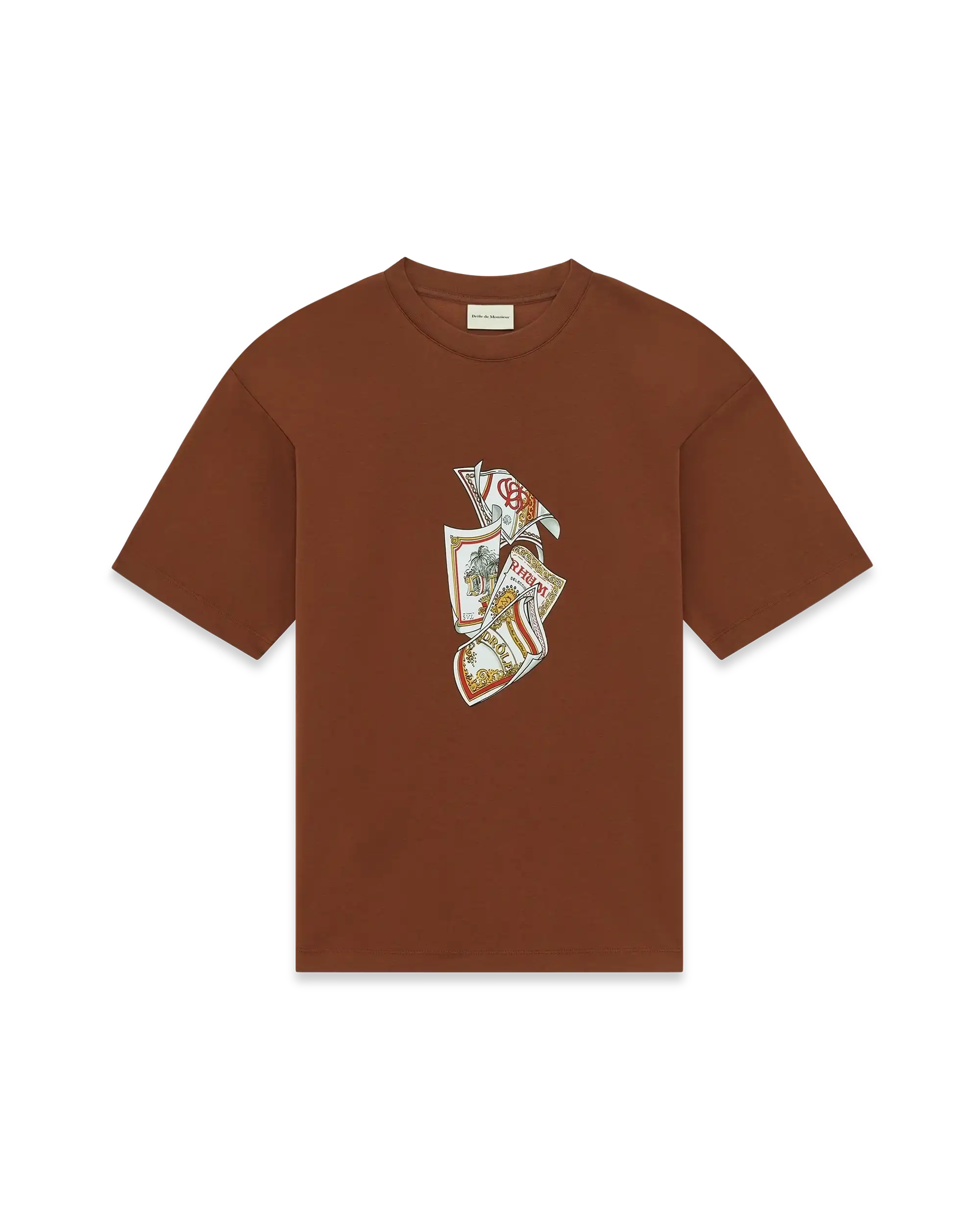 Drôle De Monsieur Rhum Labels T-Shirt braun Baumwolle