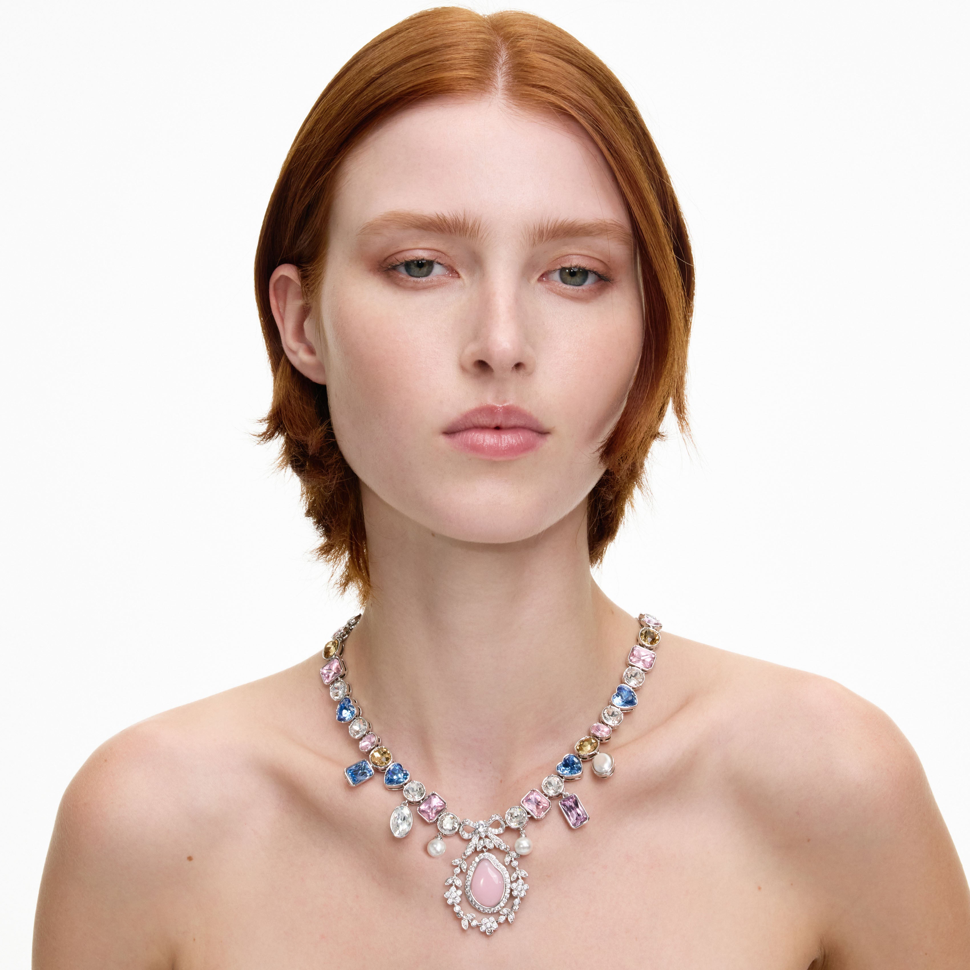 Self Portrait Crystal Bow Halskette Multi Kristall Perle