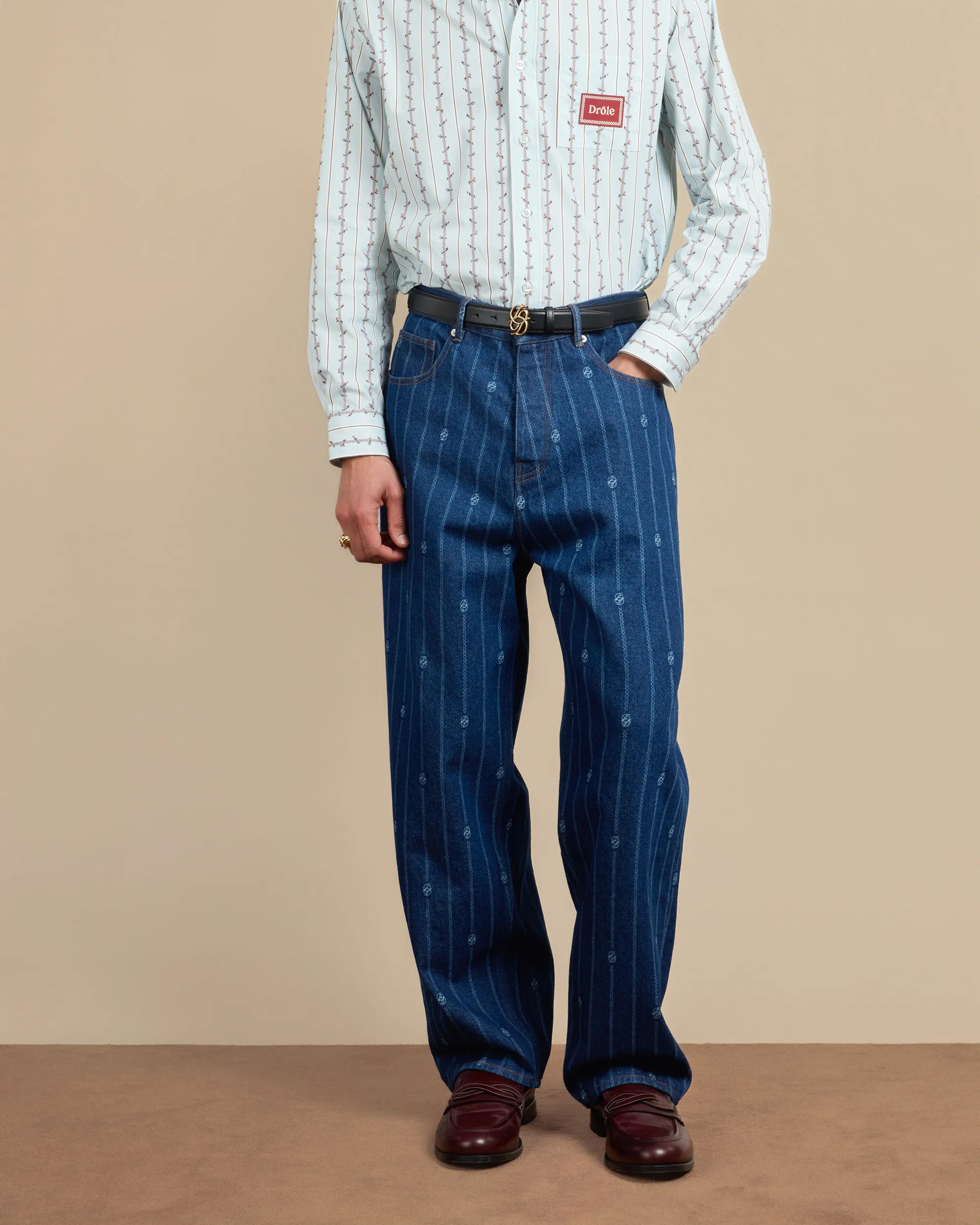 Drôle De Monsieur Baggy Jeans blau Monogramm