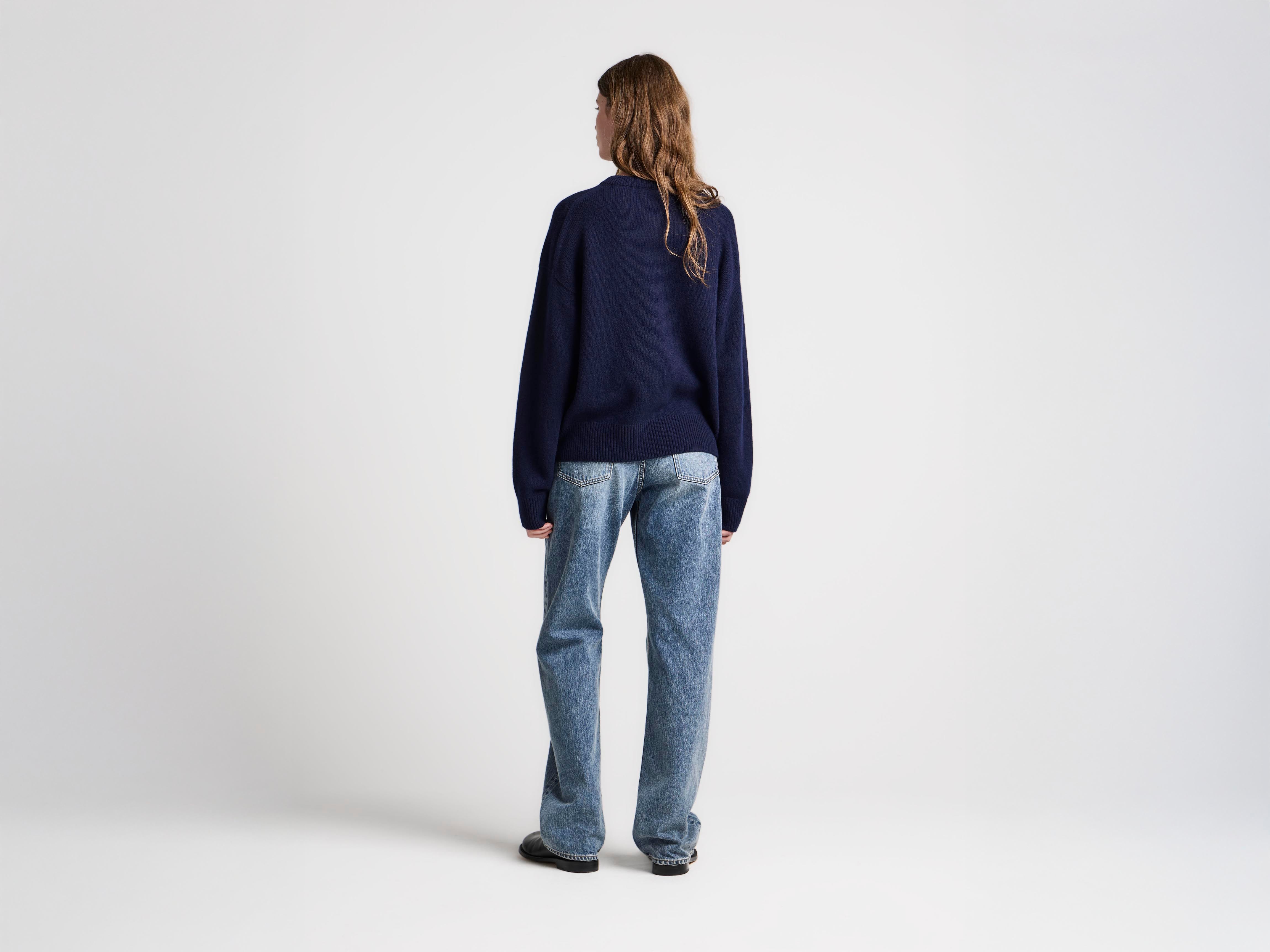 J.W.Anderson Knitwear V-Neck Cashmere Pullover Navy Damen