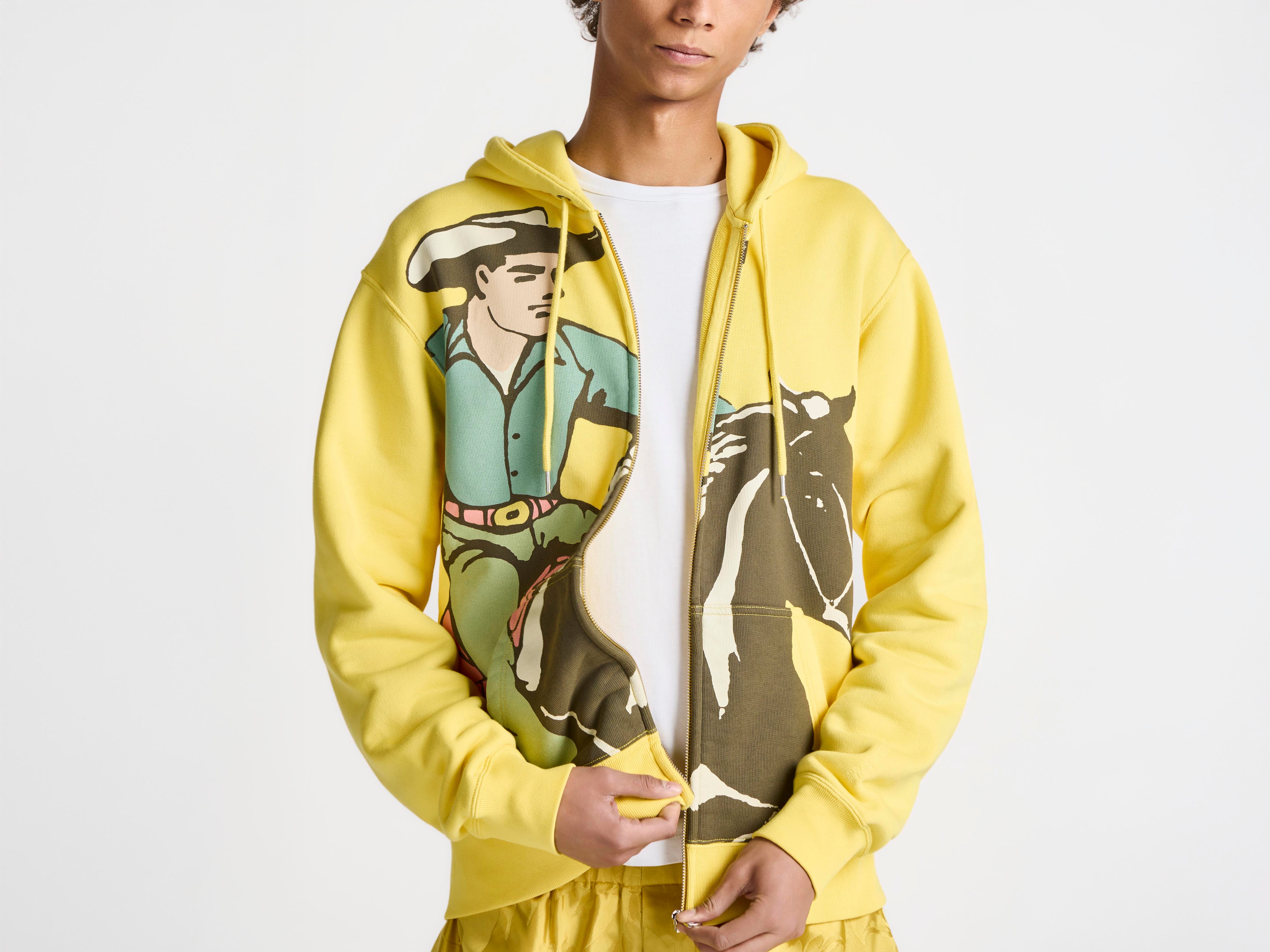 J.W.Anderson Cowboy Front Zip Hoodie Herren Gelb Jersey