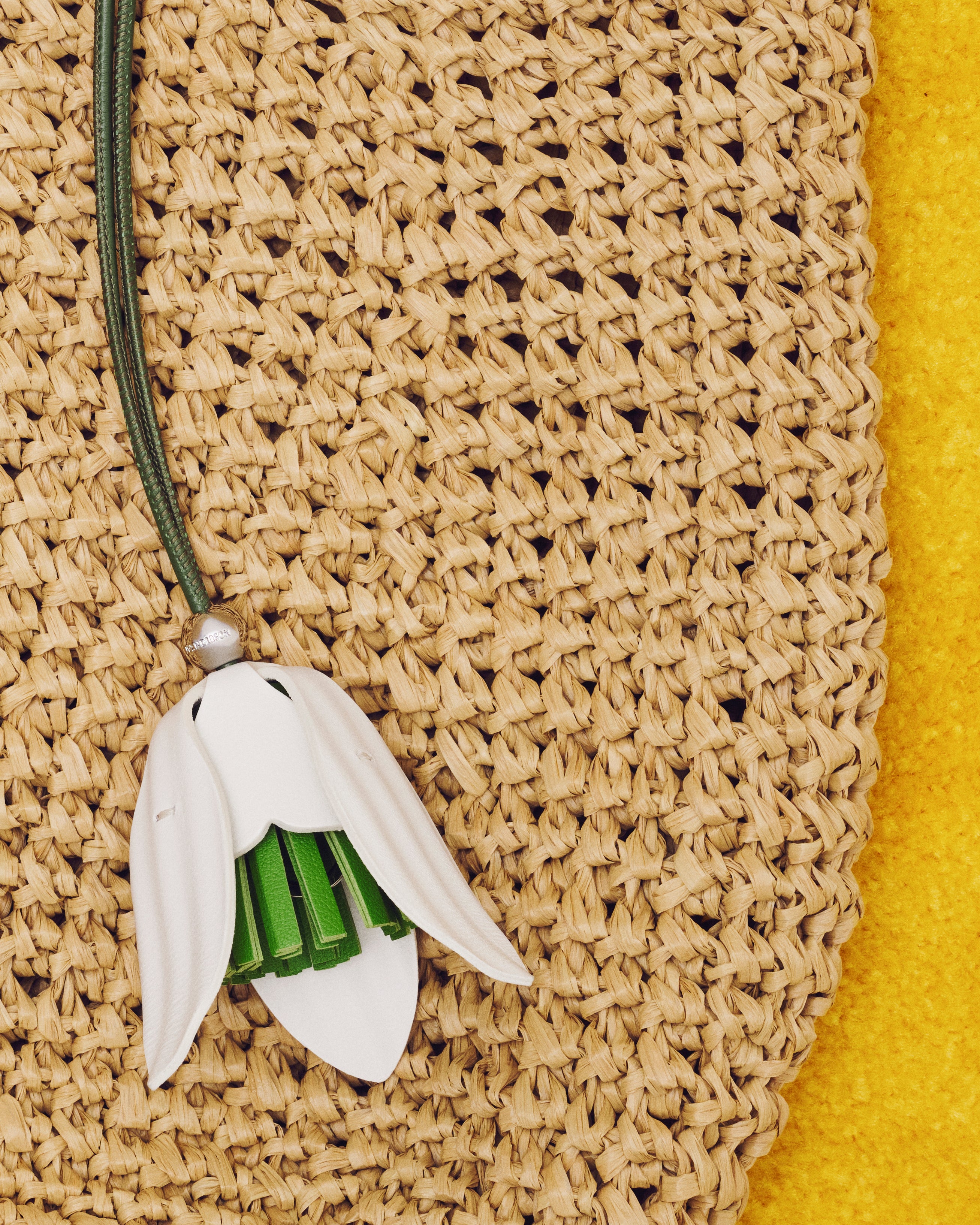 J.W.Anderson Bag Charms Leather Snowdrop Weiß Grün