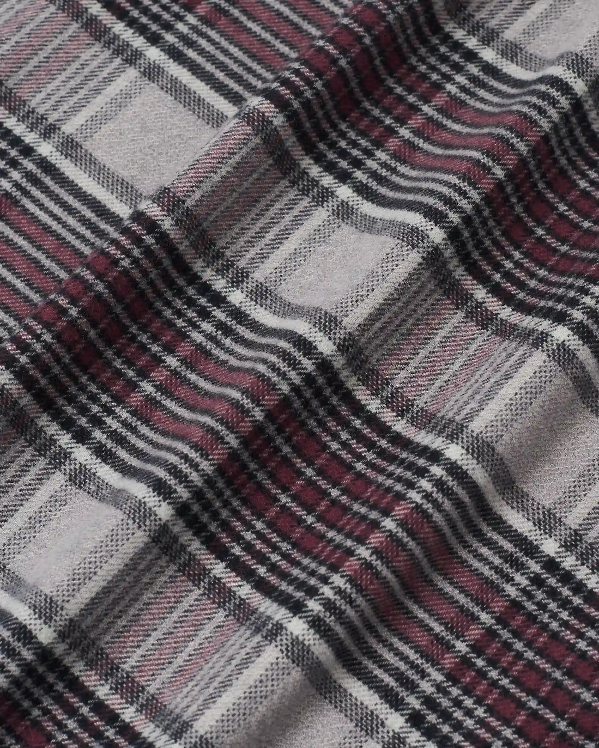 Drôle De Monsieur Boxy Flanel Checked Shirt Flanellhemd Grau