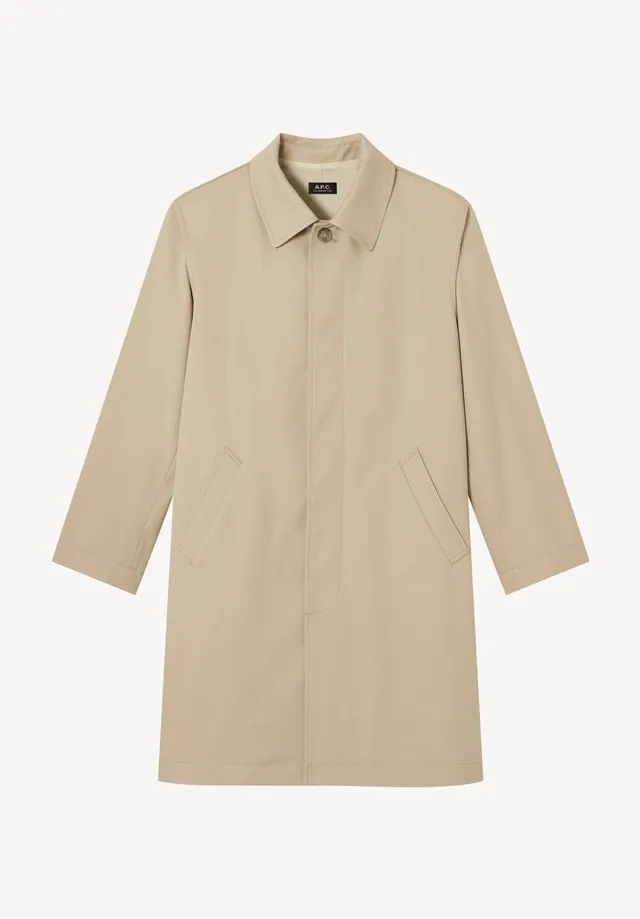 A.P.C. Mac Baumwollgabardine Mantel beige Bio-Baumwolle
