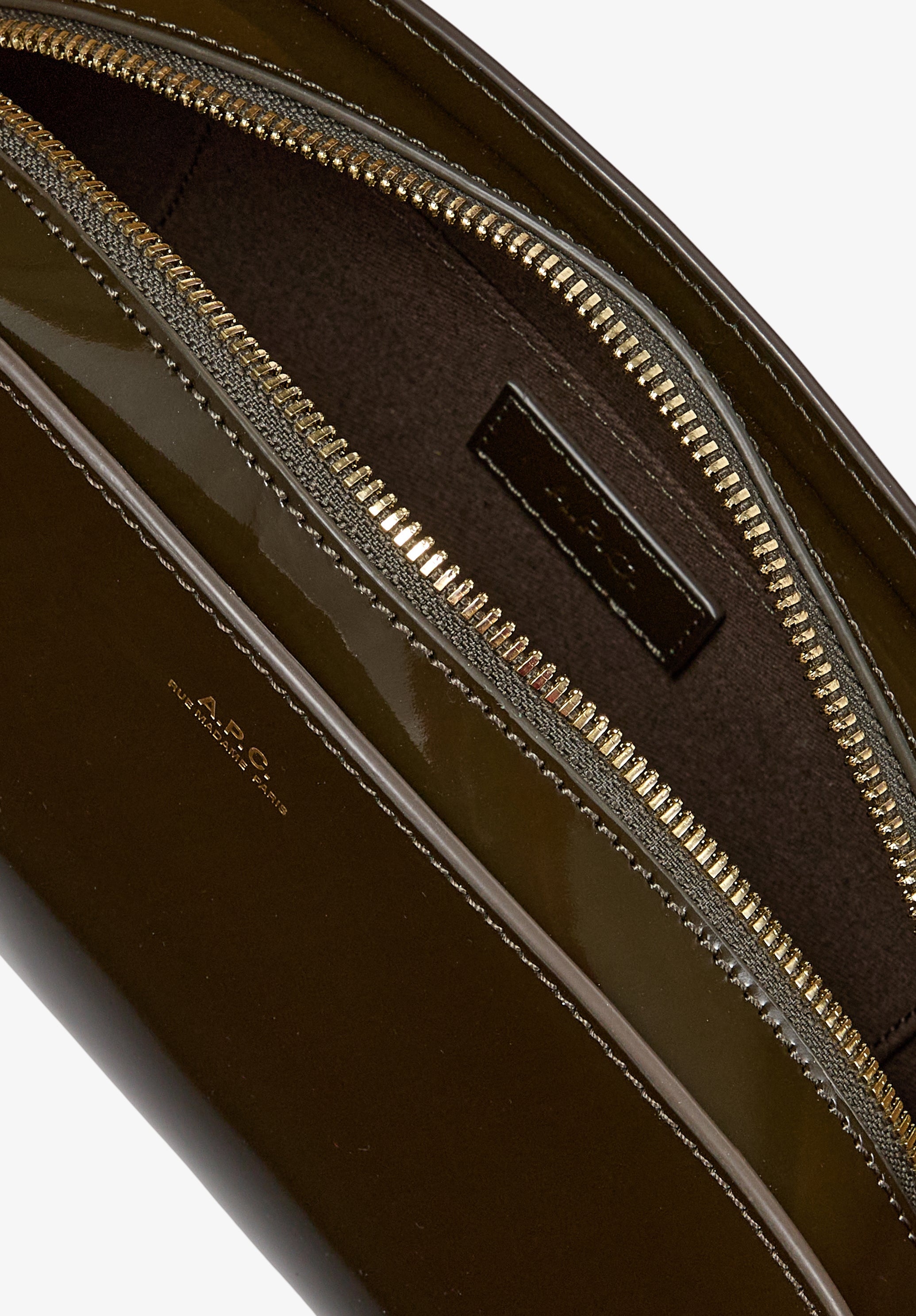 A.P.C. Demi-Lune Shoulder Tasche TU Schwarz Leder