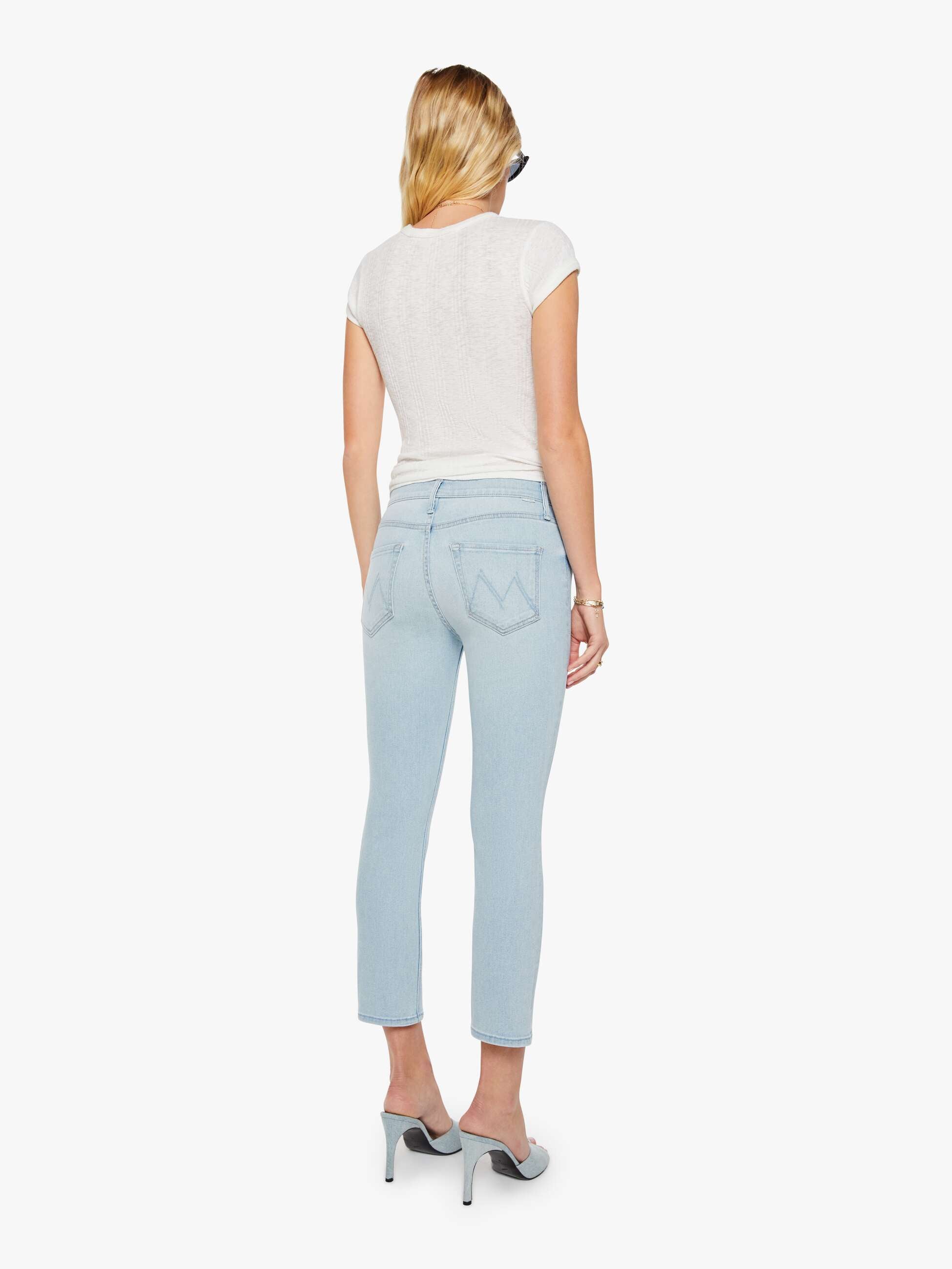 Mother Denim Mid Rise Dazzler Crop Jeans Pretty Please