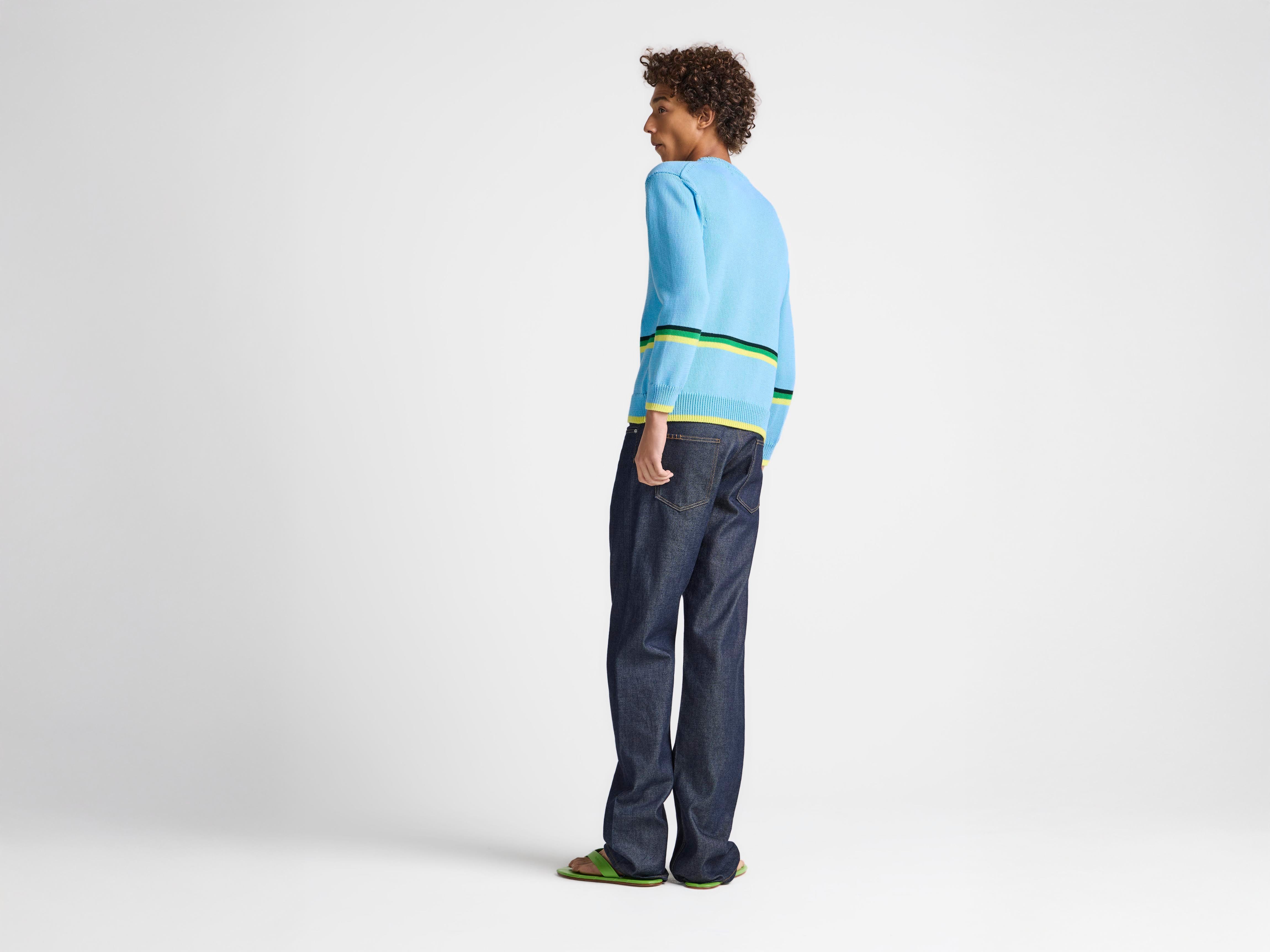 J.W.Anderson Car Jumper Pullover Hellblau Baumwolle