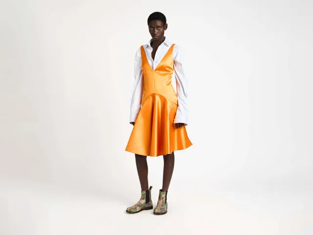 J.W.Anderson Draped Skirt Dress Satsuma Satin Damen