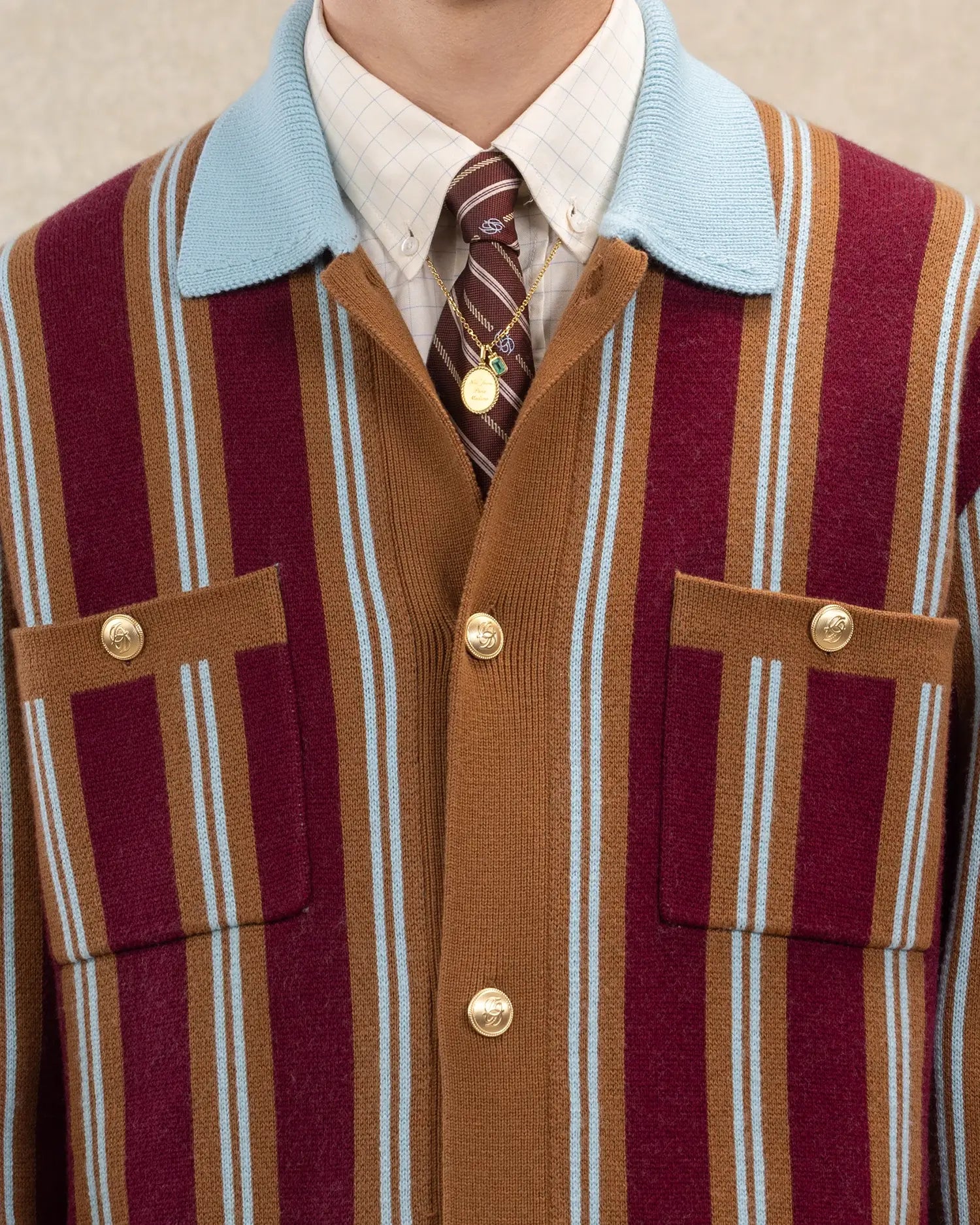 Drôle De Monsieur Veste Maille Cardigan weinrot Wolle