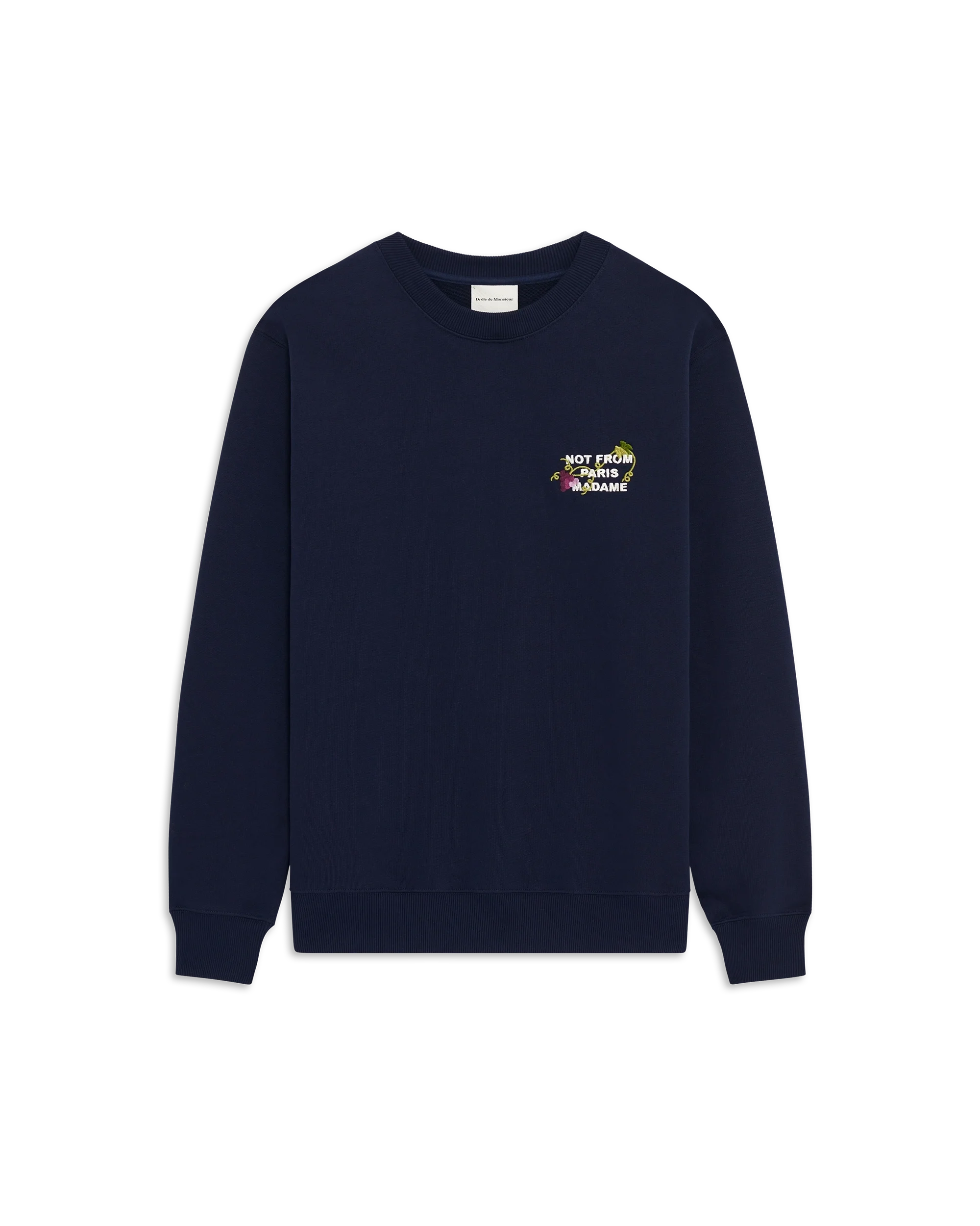 Drôle De Monsieur Vine Slogan Sweatshirt Navy Baumwolle