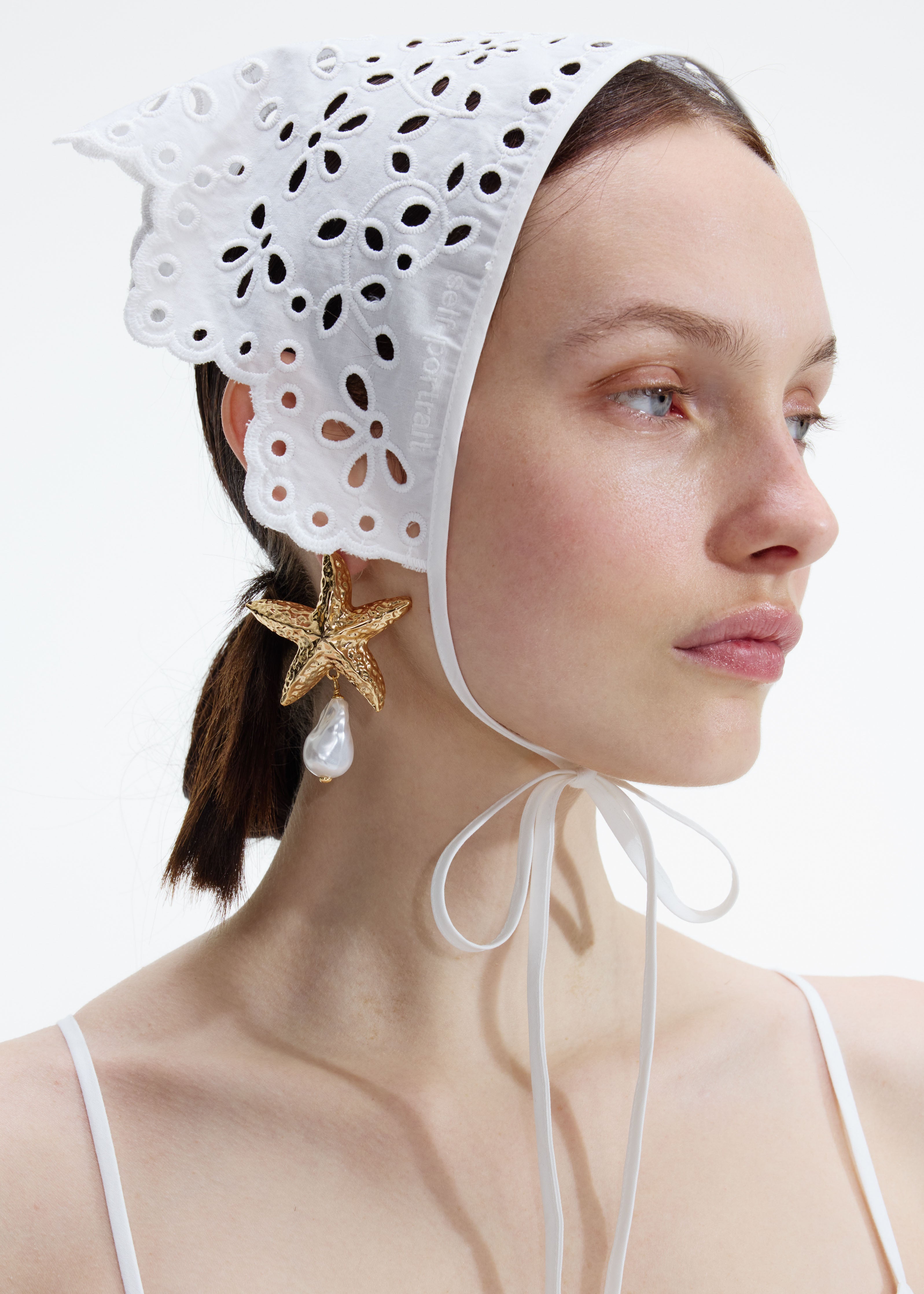 Self Portrait Mottled Gold Sea Star Pearl Earrings Ohrringe Gold One Size