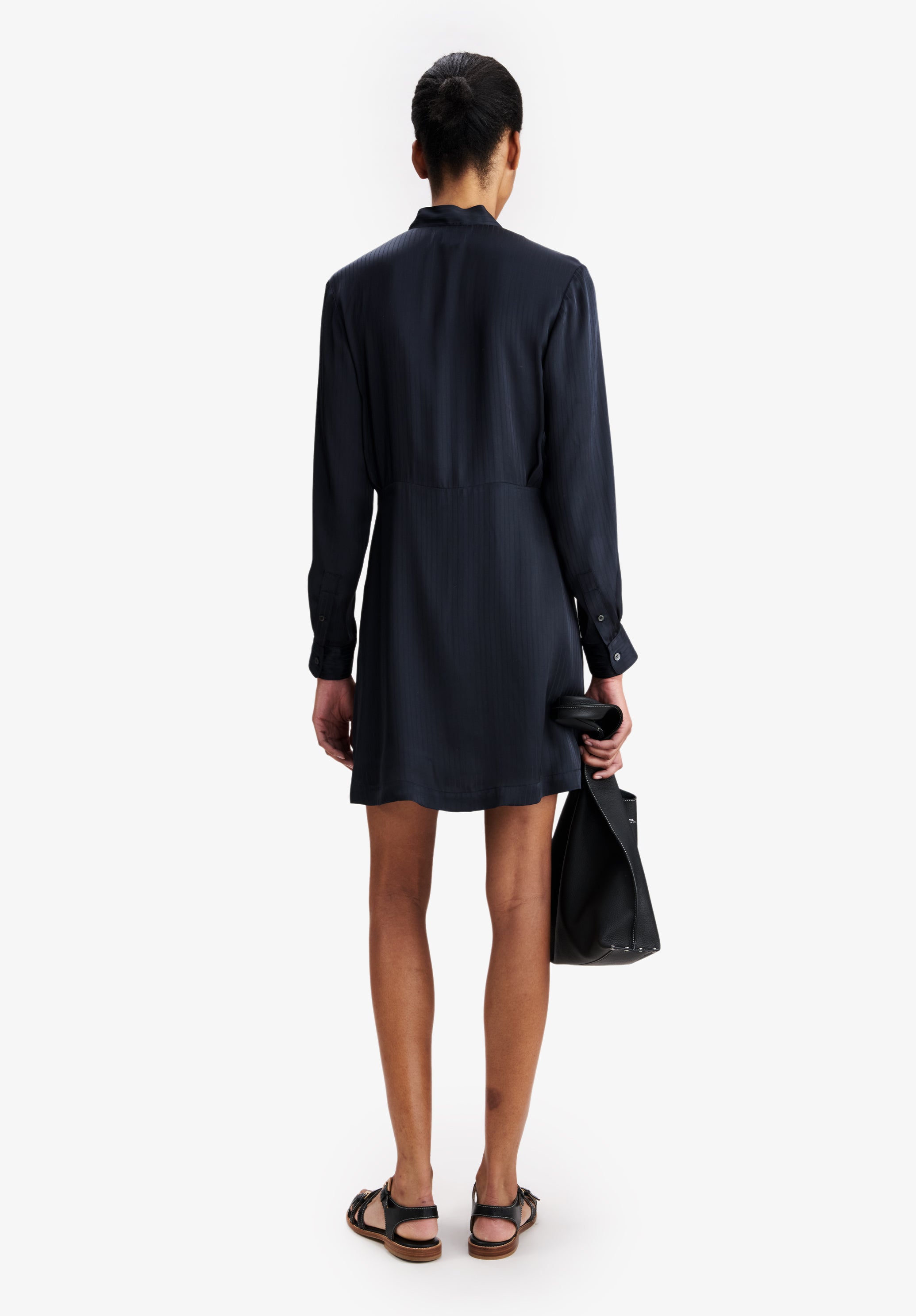 A.P.C. Dresses fließendes marineblaues Kleid 38 gestreift