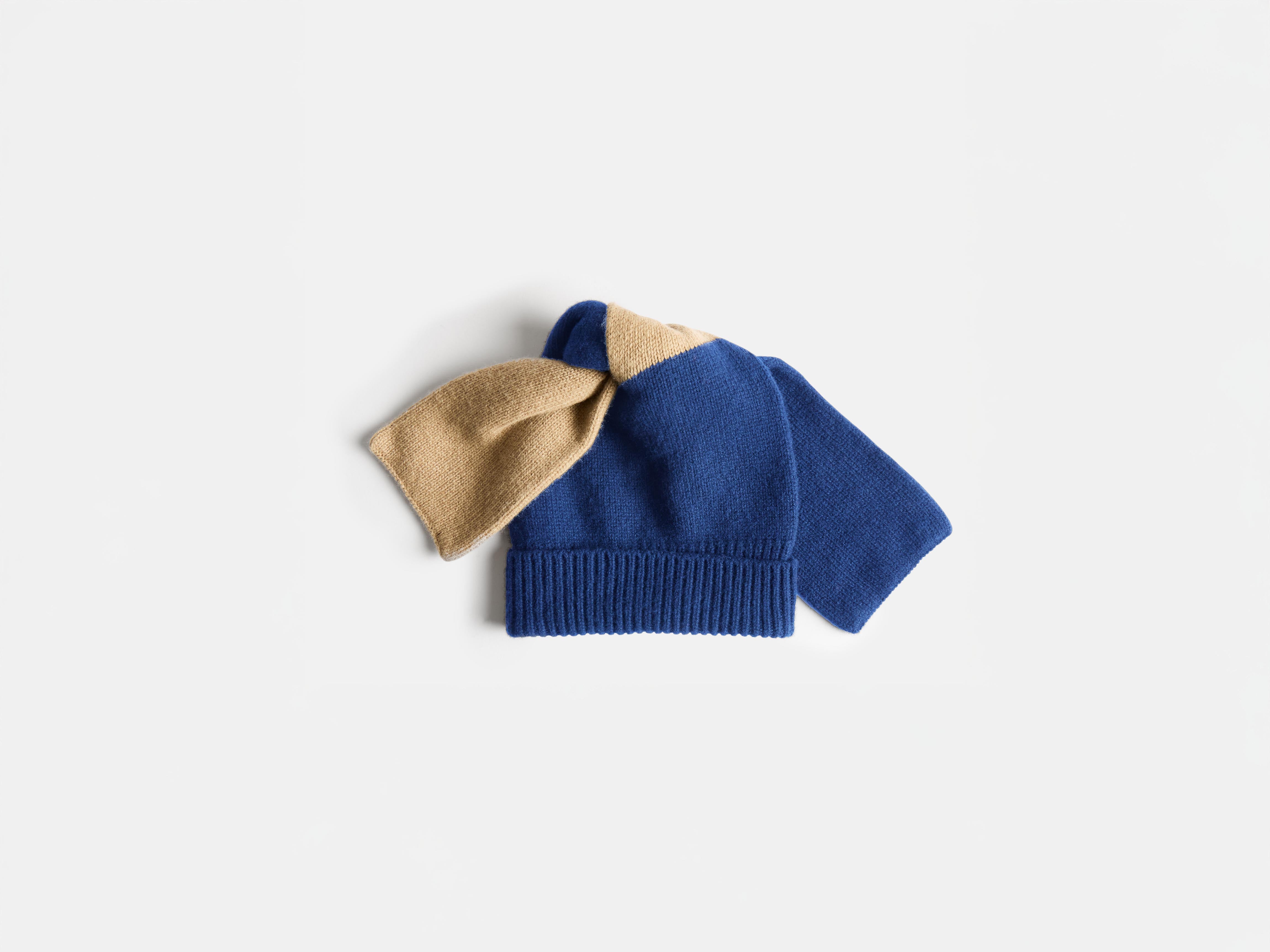 J.W.Anderson Knotted Beanie Mütze Navy Beige OS