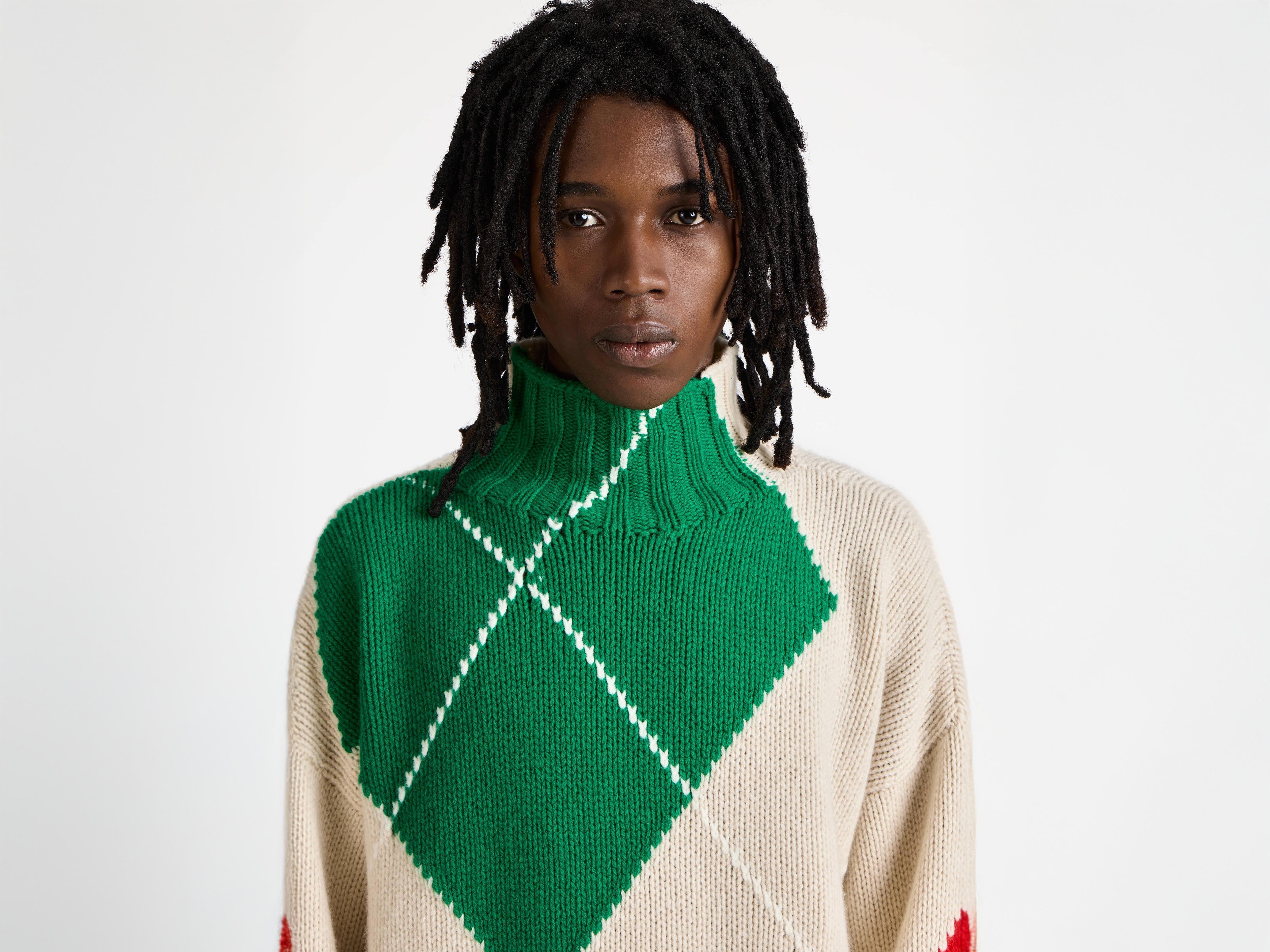 J.W.Anderson x Pringle Argyle Pullover Herren Natural
