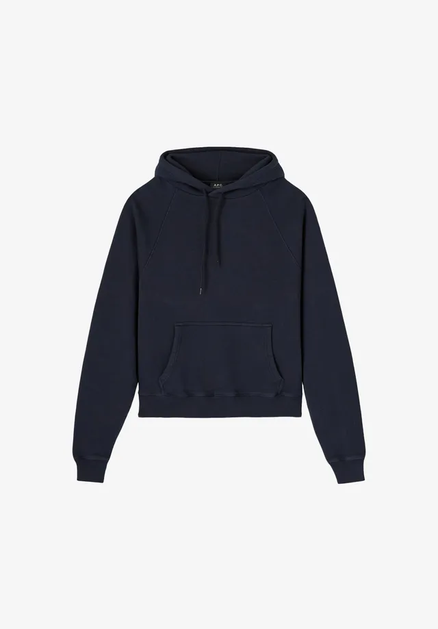 A.P.C. marineblauer Hoodie Bio-Baumwolle Raglan