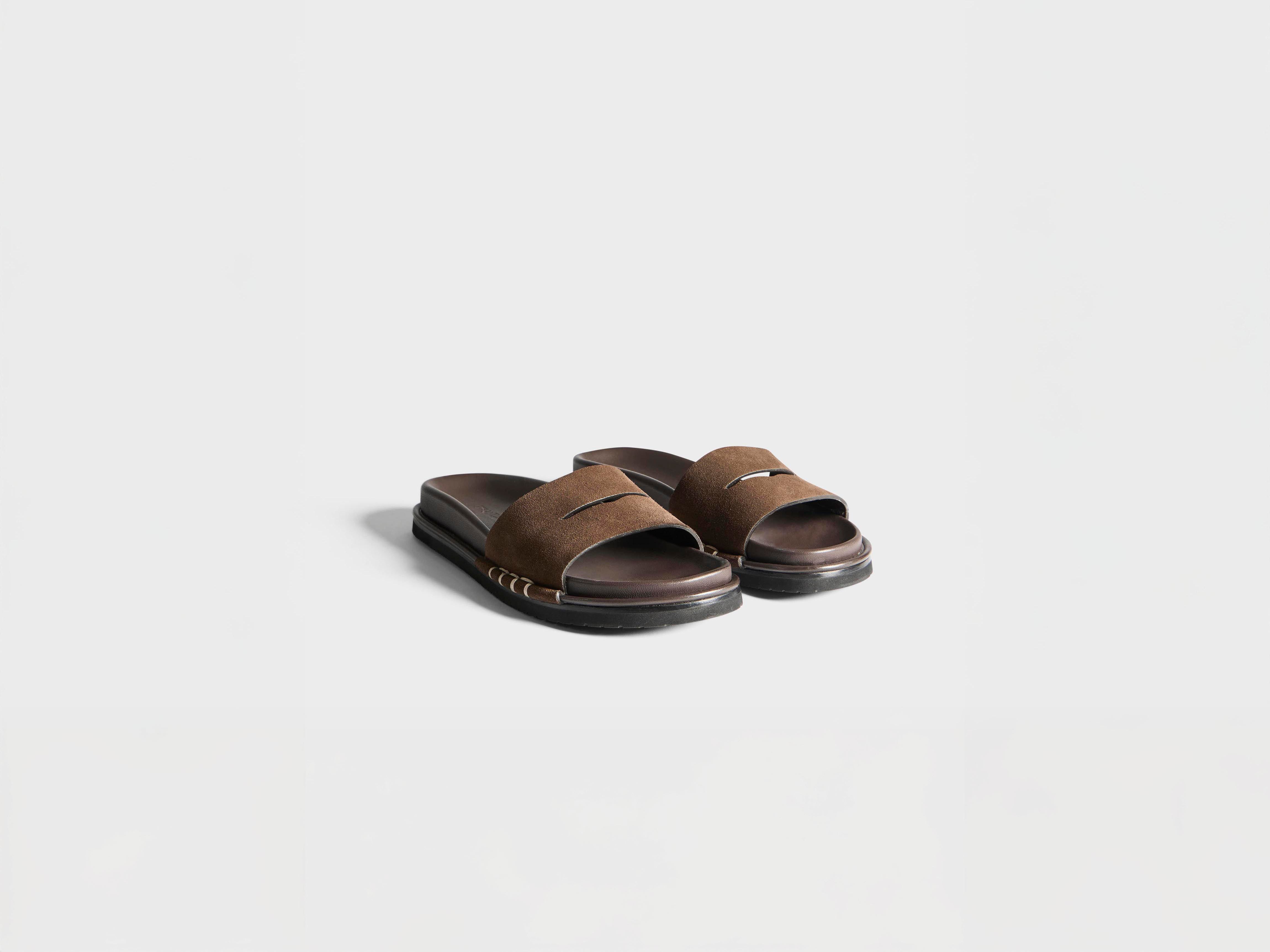 J.W.Anderson Shoes Fussbett Loafer Slides braun Wildleder
