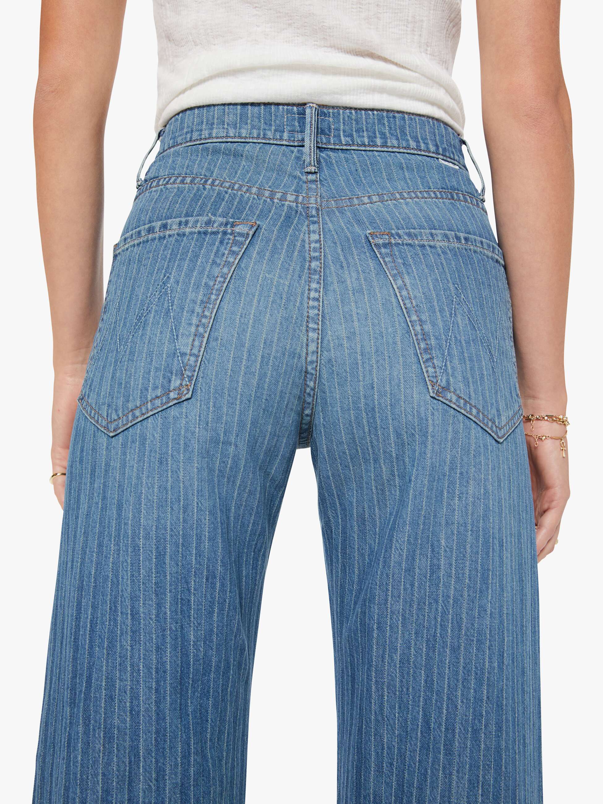Mother Lasso Sneak Streamline Jeans Blau High Rise