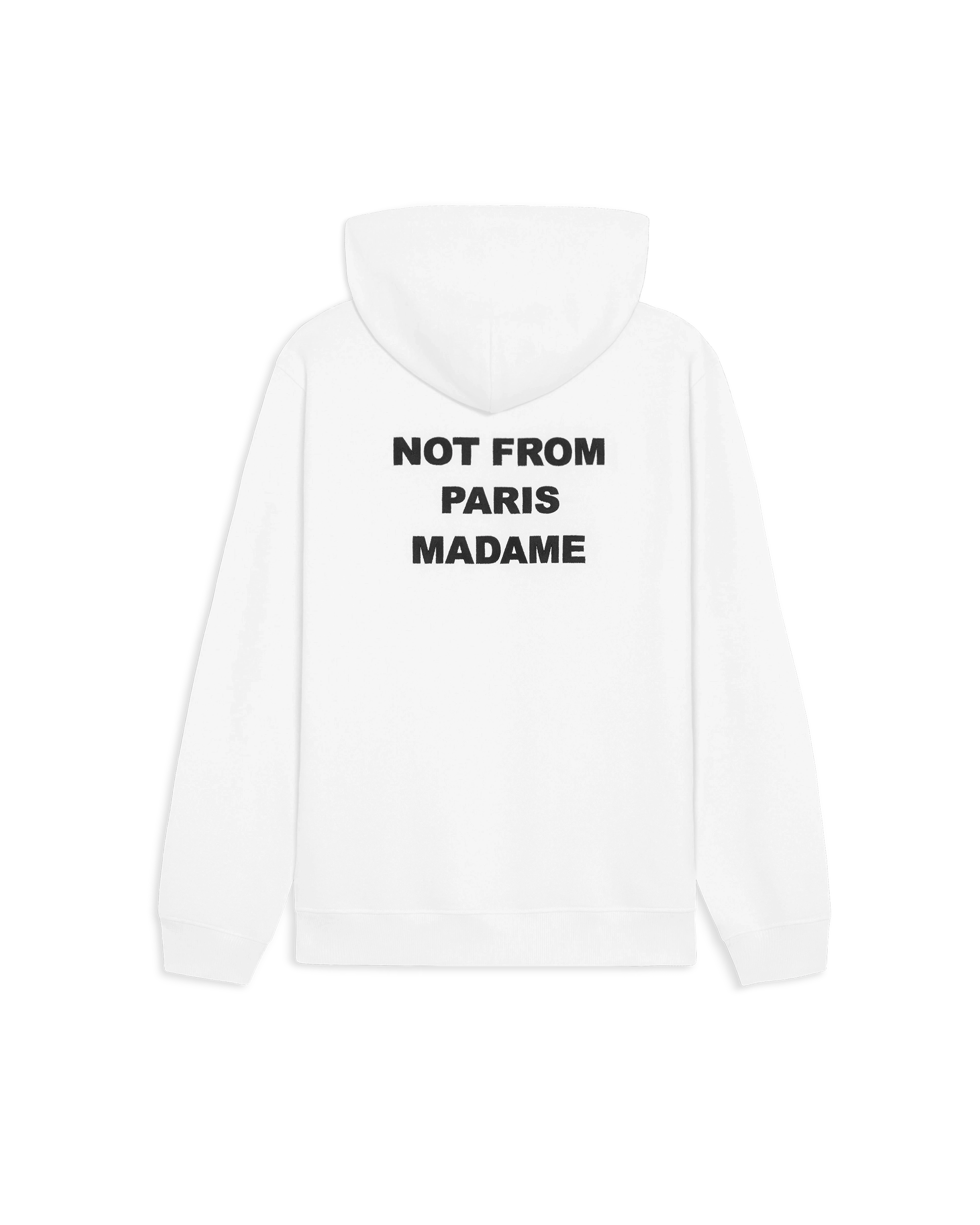 Drôle De Monsieur Hoodie Slogan Kapuzenpullover Weiß Baumwolle