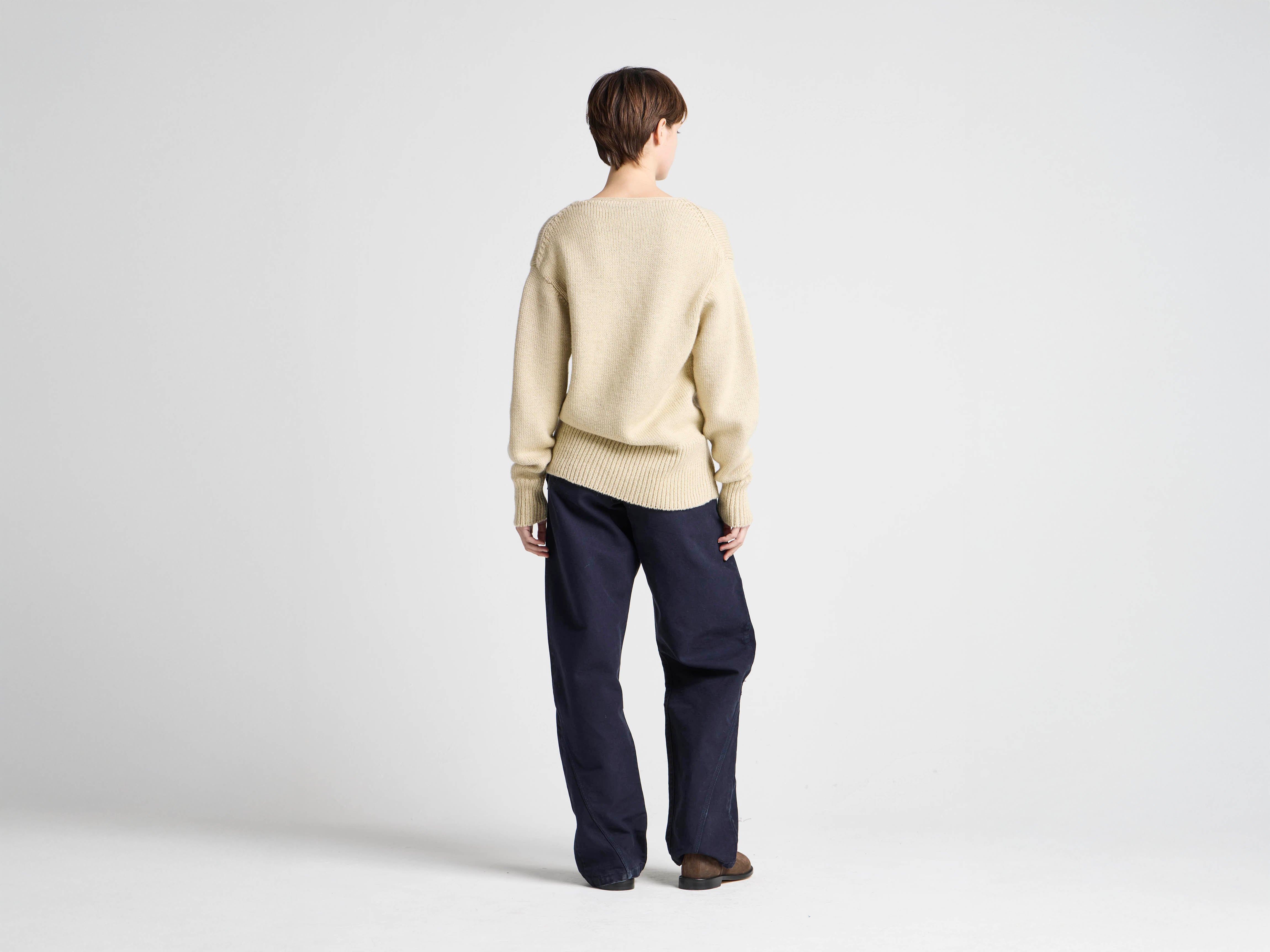 J.W. Anderson x Guinness Shield Harp Pullover Ivory Wolle