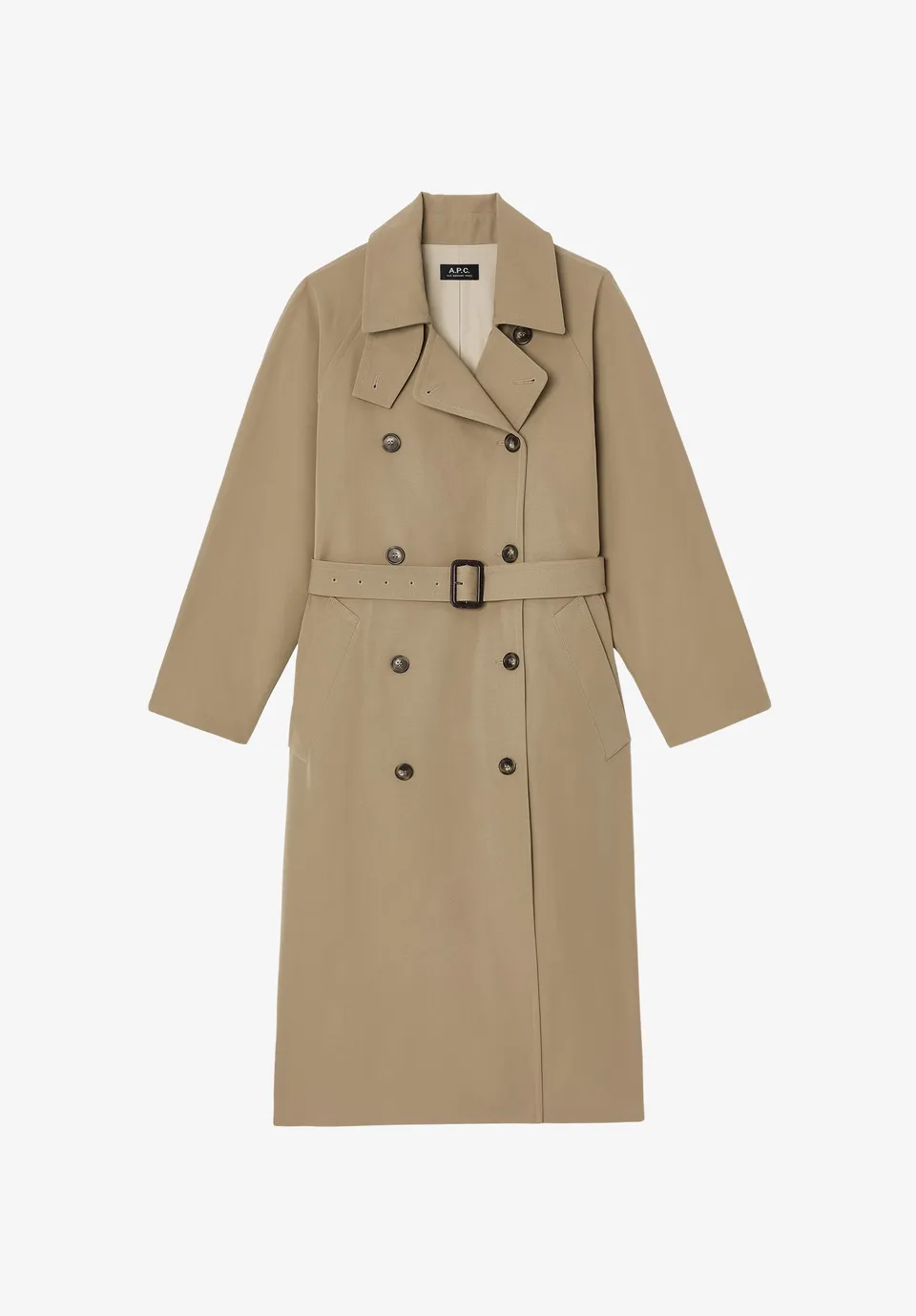 A.P.C. Trenchcoat Mantel knielang wasserabweisend mit Gürtel