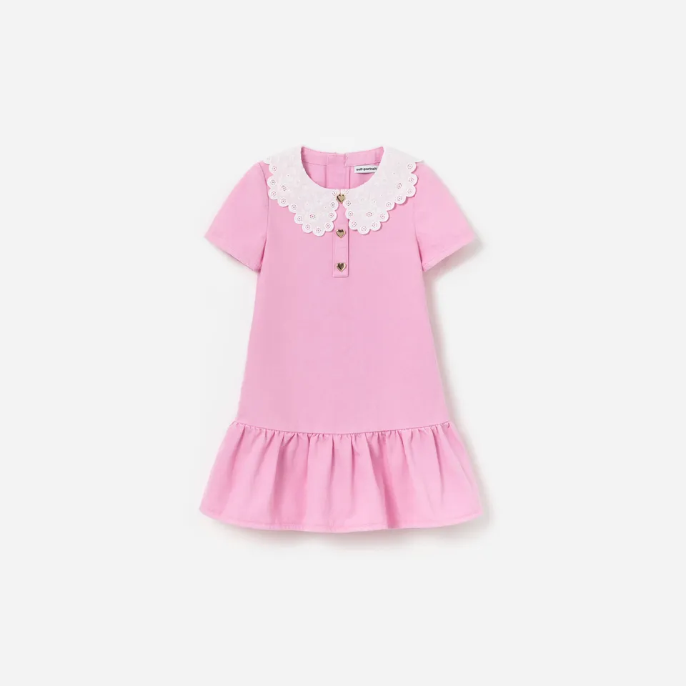 Self Portrait Pink Denim Kinderkleid Rosa Jeans