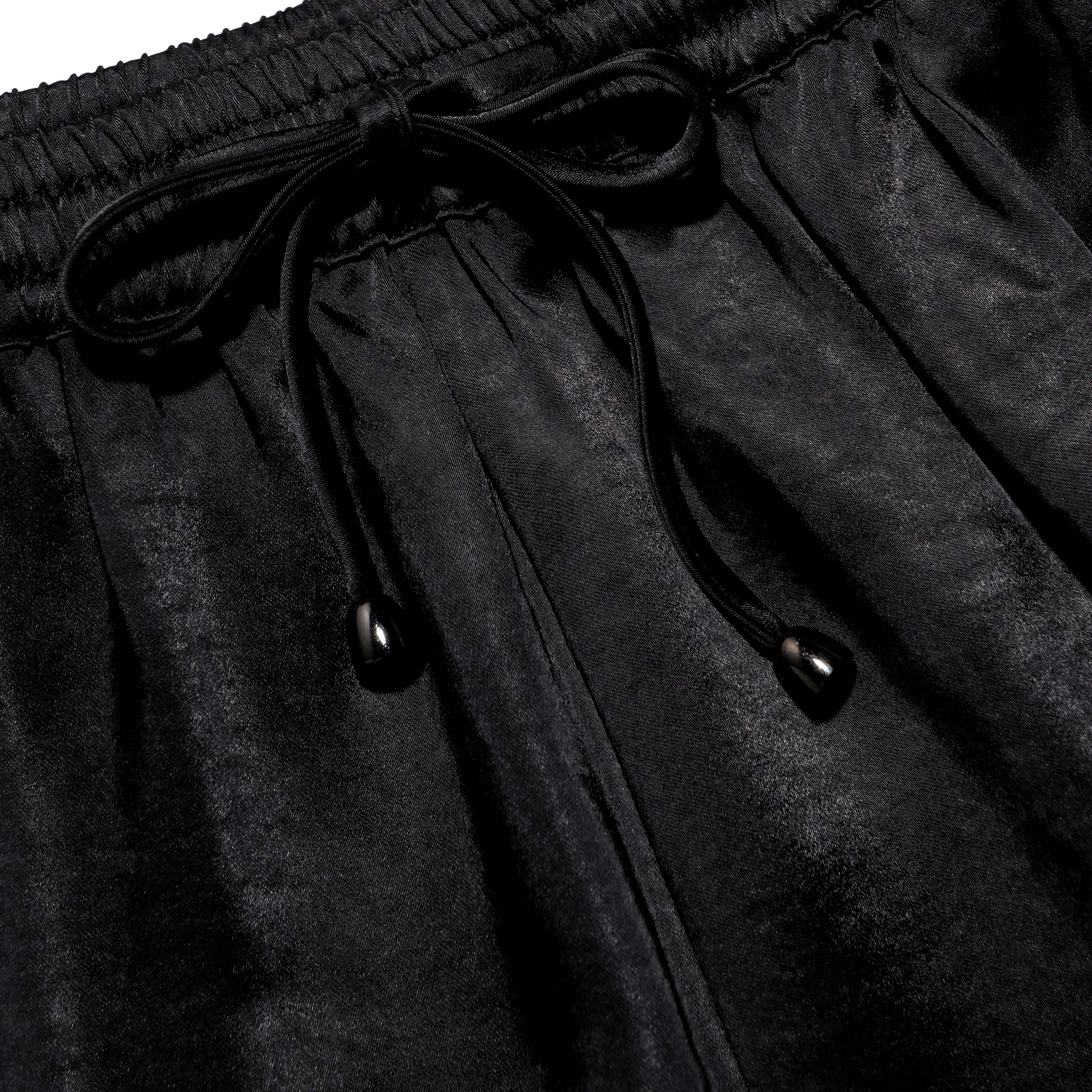 Self Portrait Shorts Satin Schwarz Spitze UK 8