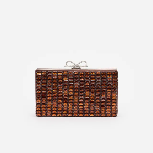 Self Portrait Brown Chainmail Clutch Clutch Braun Mini