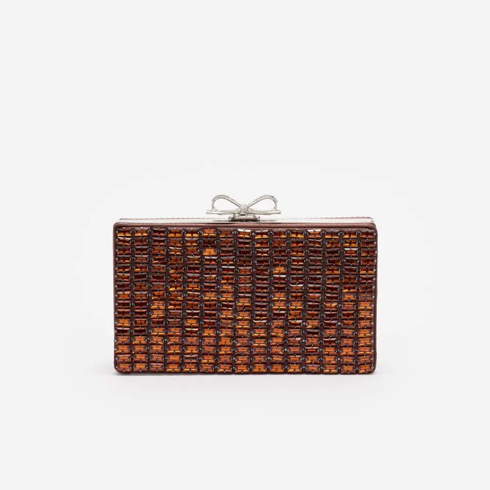 Self Portrait Brown Chainmail Clutch Clutch Braun Mini