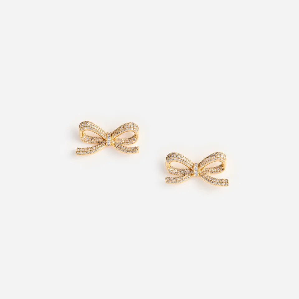 Self Portrait Gold Crystal Bow Ohrringe Schleife Kristall