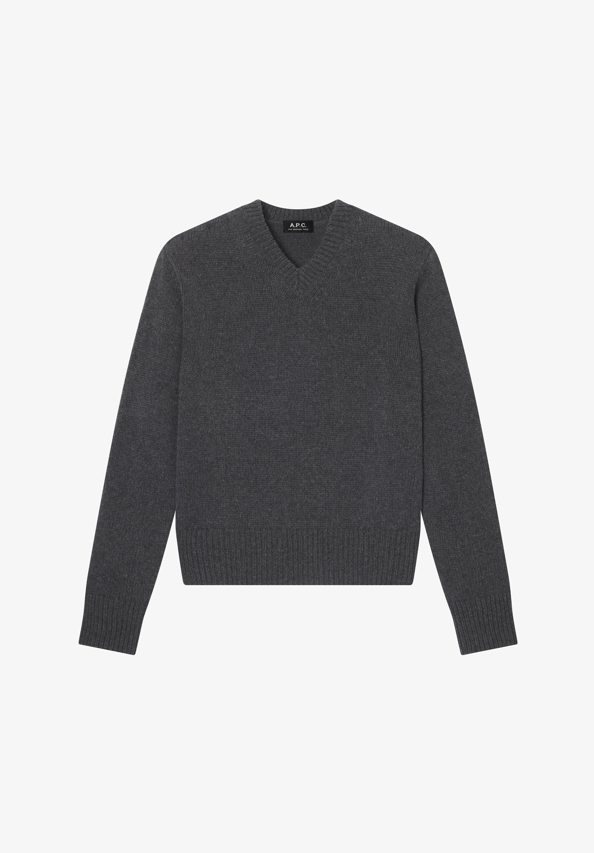 A.P.C. Pullover Anthrazitgrau Wollpullover recycelte Wolle