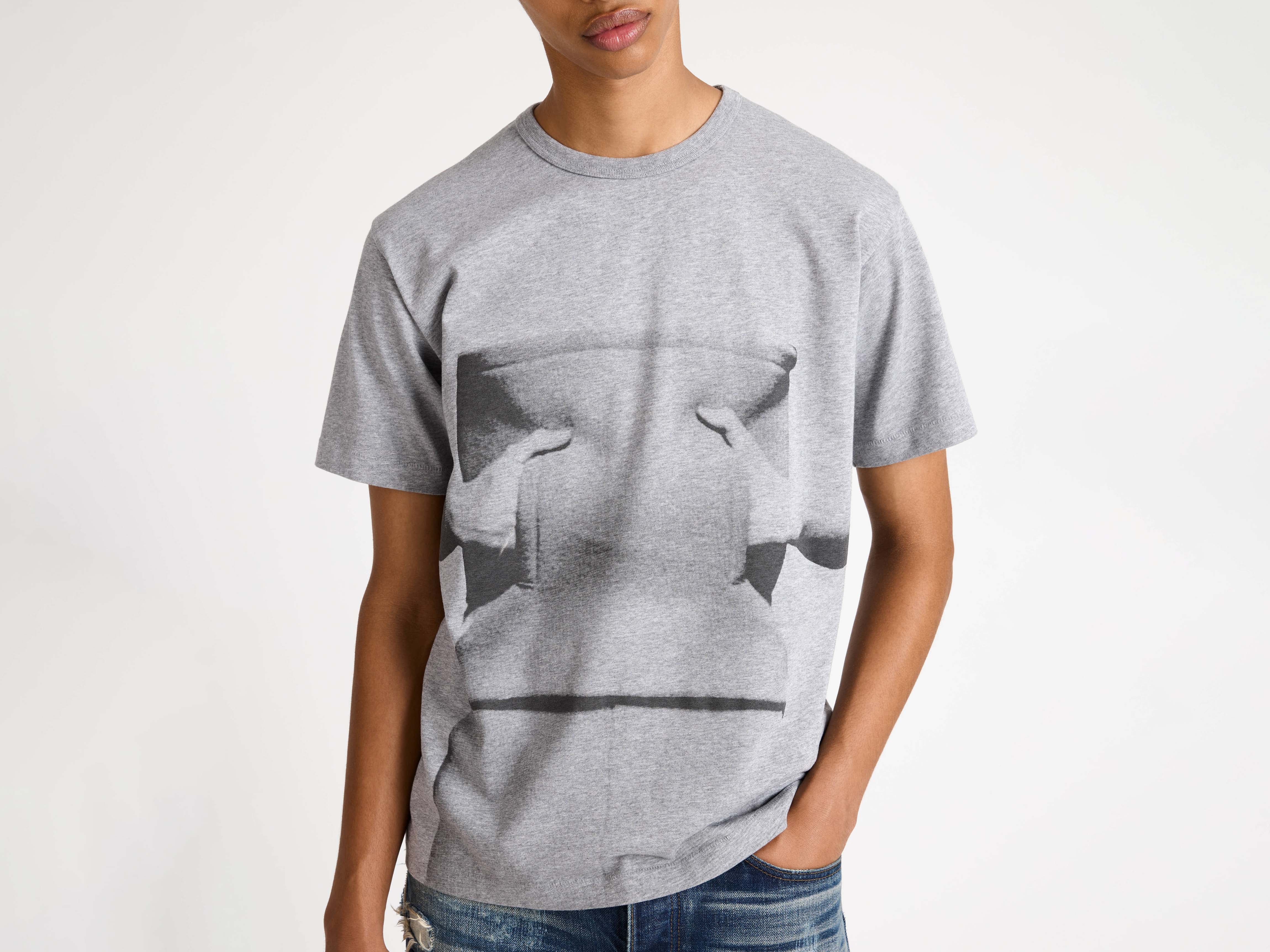 J.W.Anderson Gesture T-Shirt Herren Grau Melange Jersey