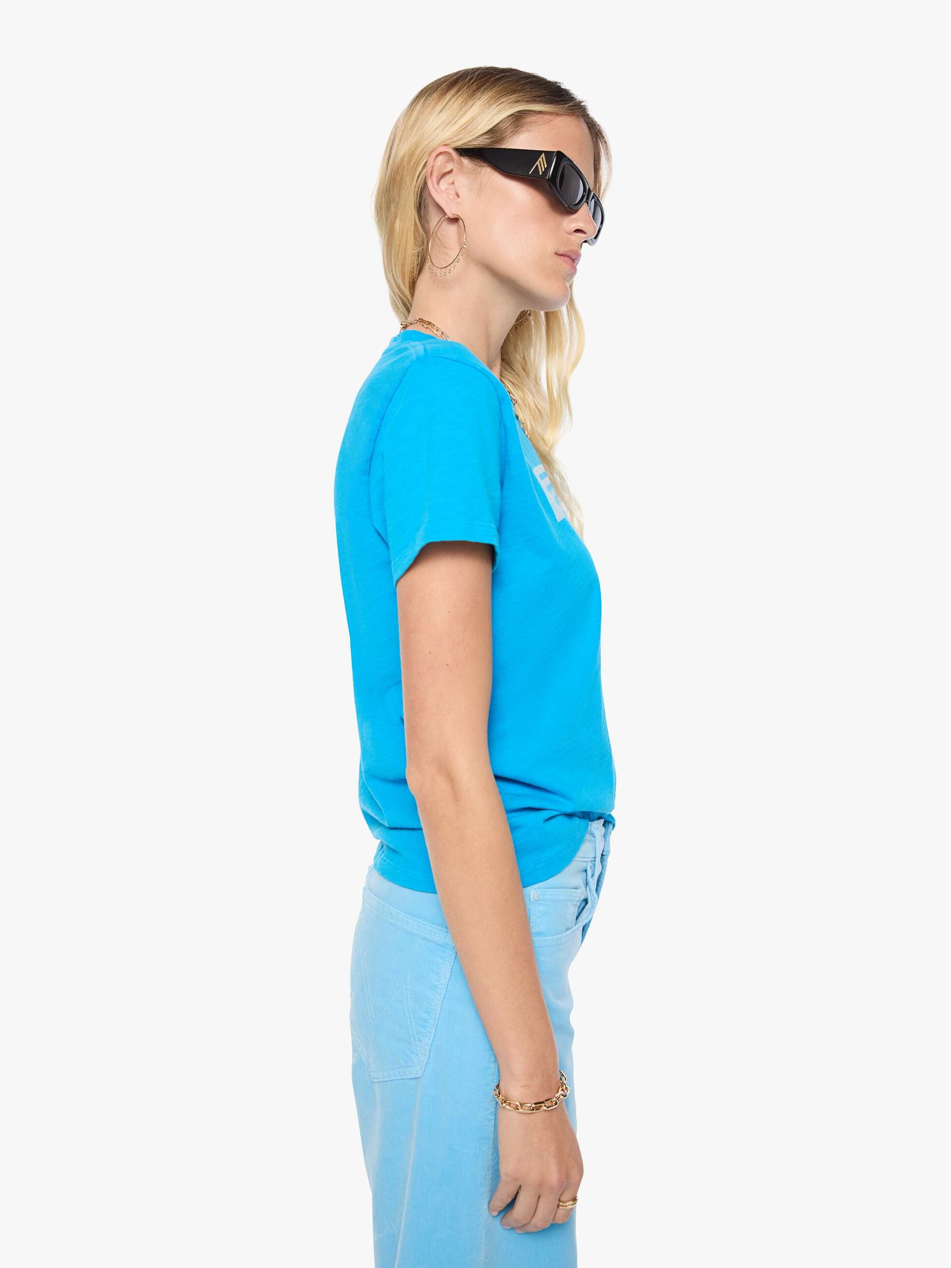 Mother The Sinful Faster T-Shirt Blau Baumwolle Slim