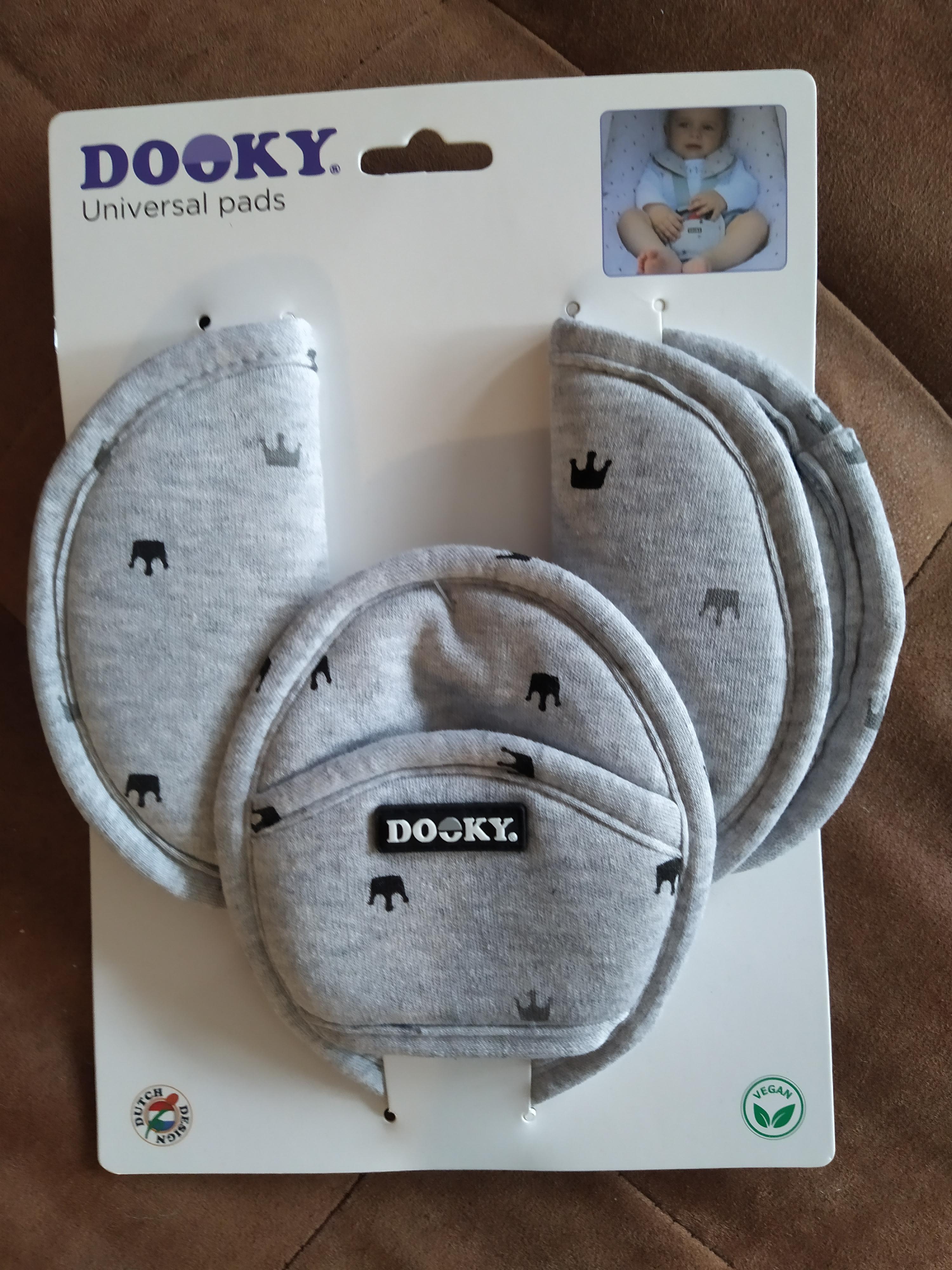 Dooky Universal Pads Gurtpolster Crowns Grau 3er Set