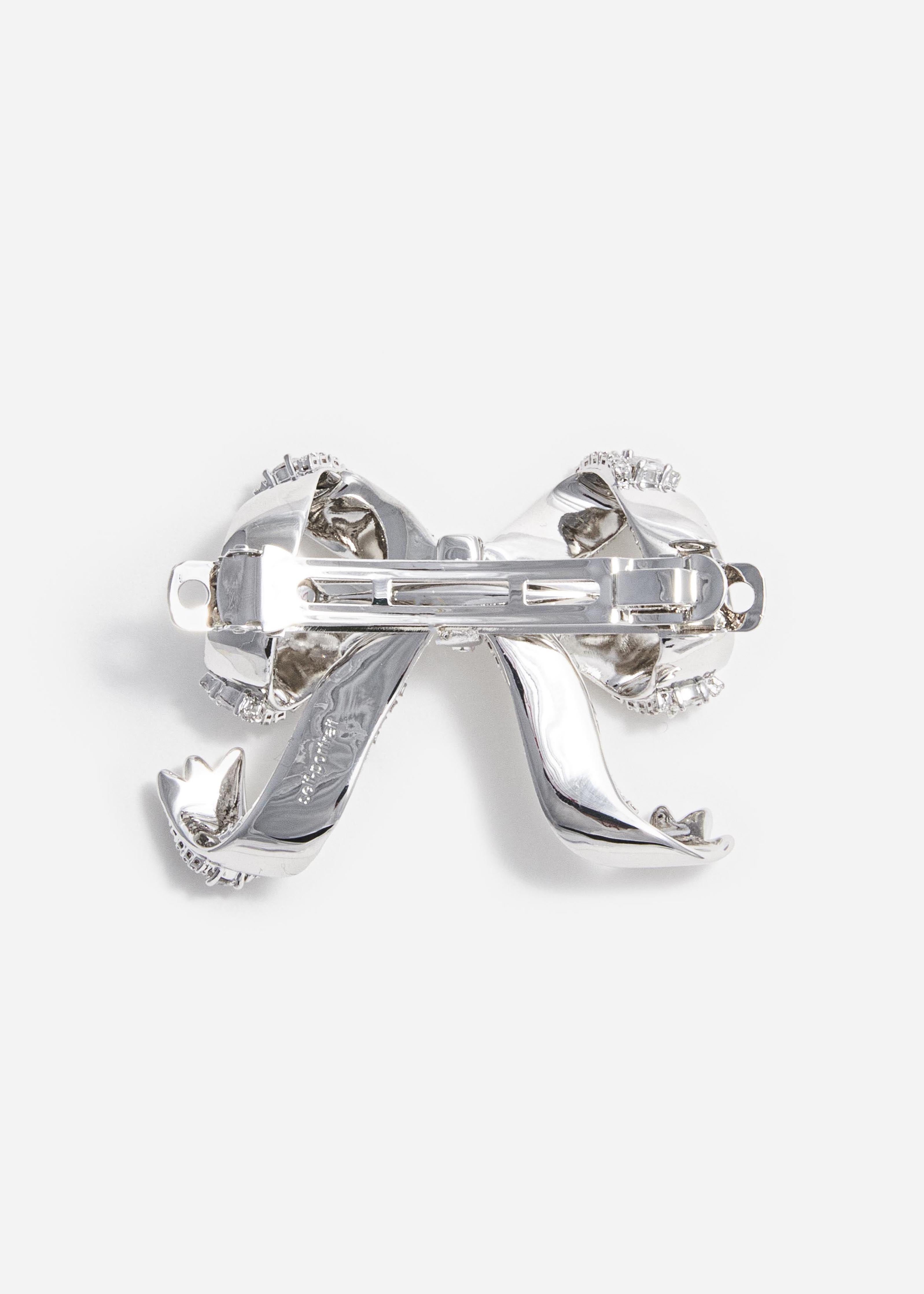 Self Portrait Crystal Bow Haarspange Silber Schleife