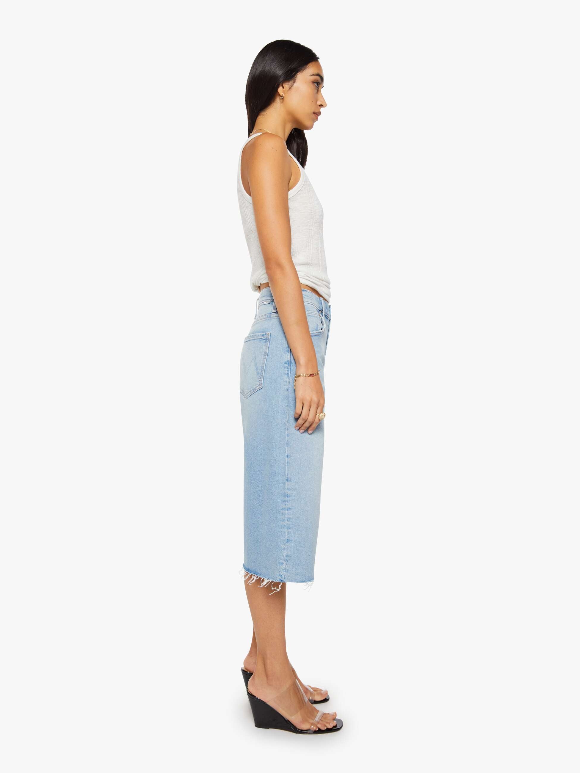 Mother Denim The Whole Lot Zip Fray Shorts Fringe Benefits