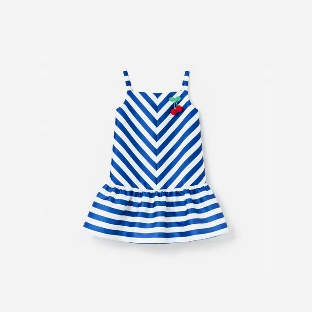 Self Portrait Dresses Navy Stripe Cherry Kleid Navy 3/4