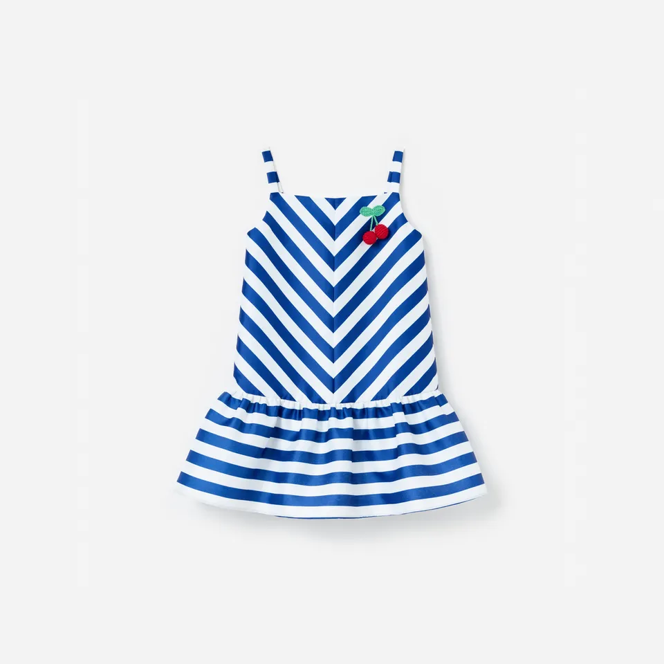 Self Portrait Dresses Navy Stripe Cherry Kleid Navy 3/4