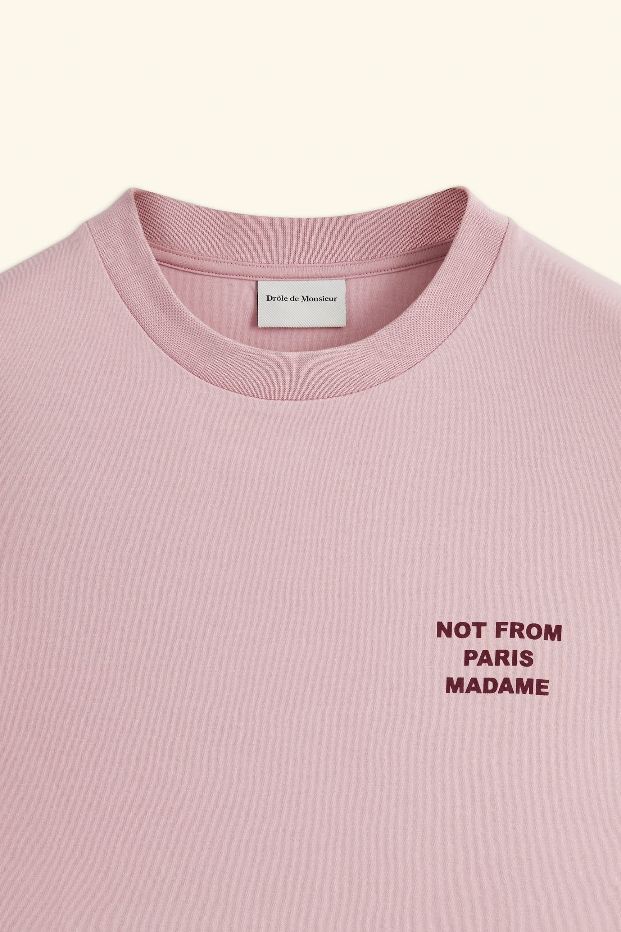 Drôle De Monsieur Le T-Shirt Slogan T-Shirt Rosa Baumwolle