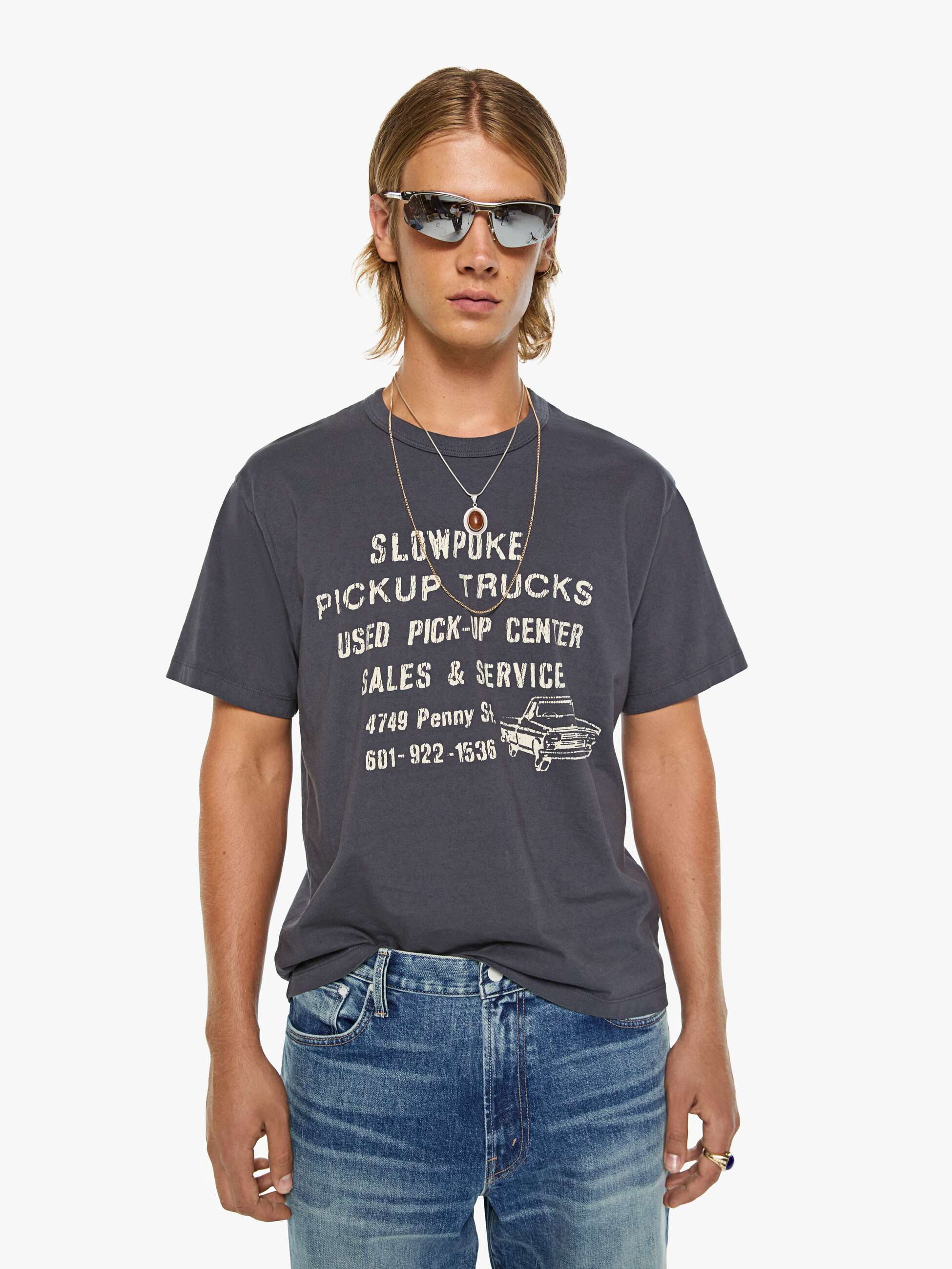 Mother The Big Boy T-Shirt Slowpoke Dunkelgrau Print