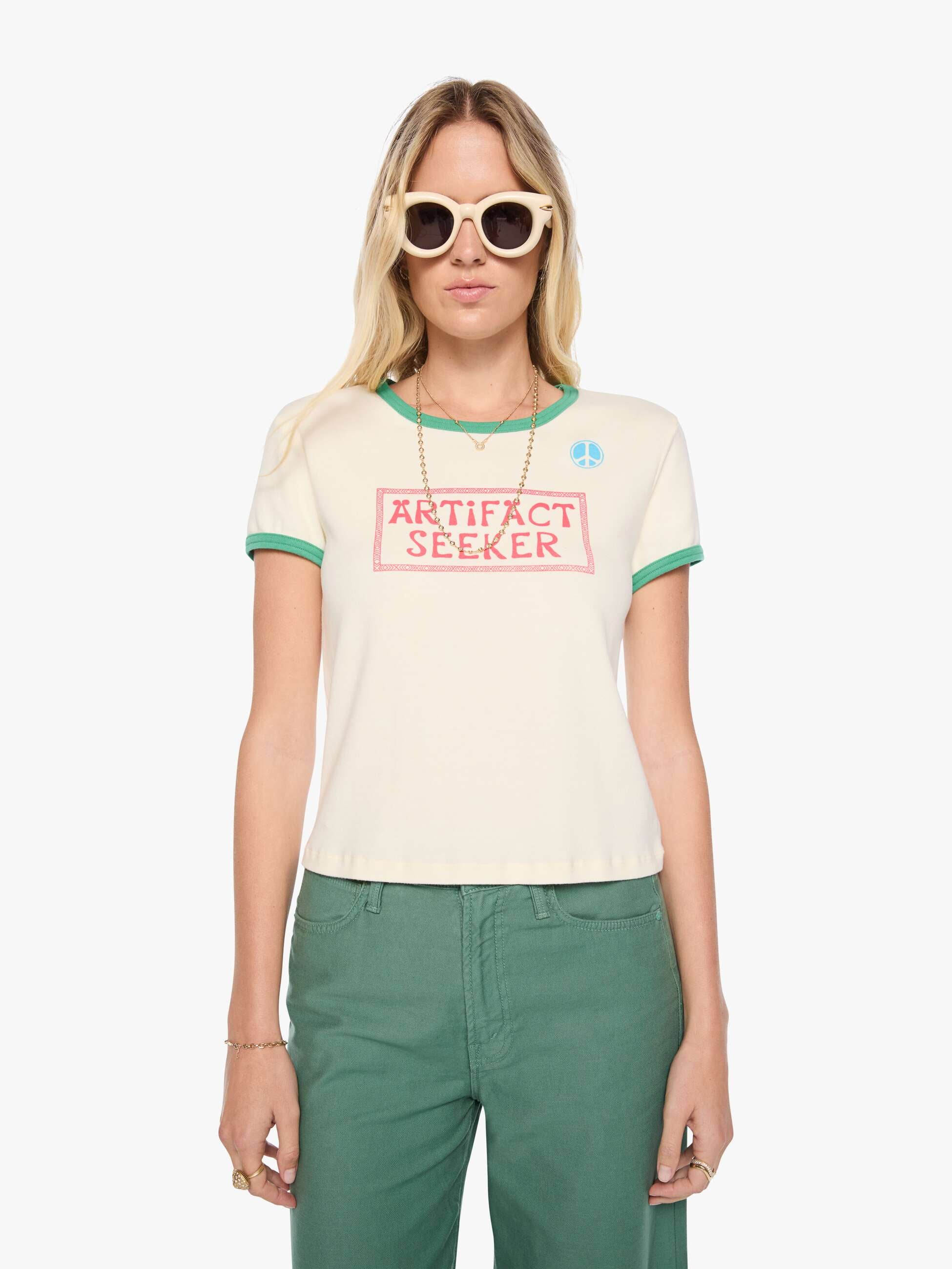 Mother The Itty Bitty Ringer T-Shirt Artifact Seeker Creme