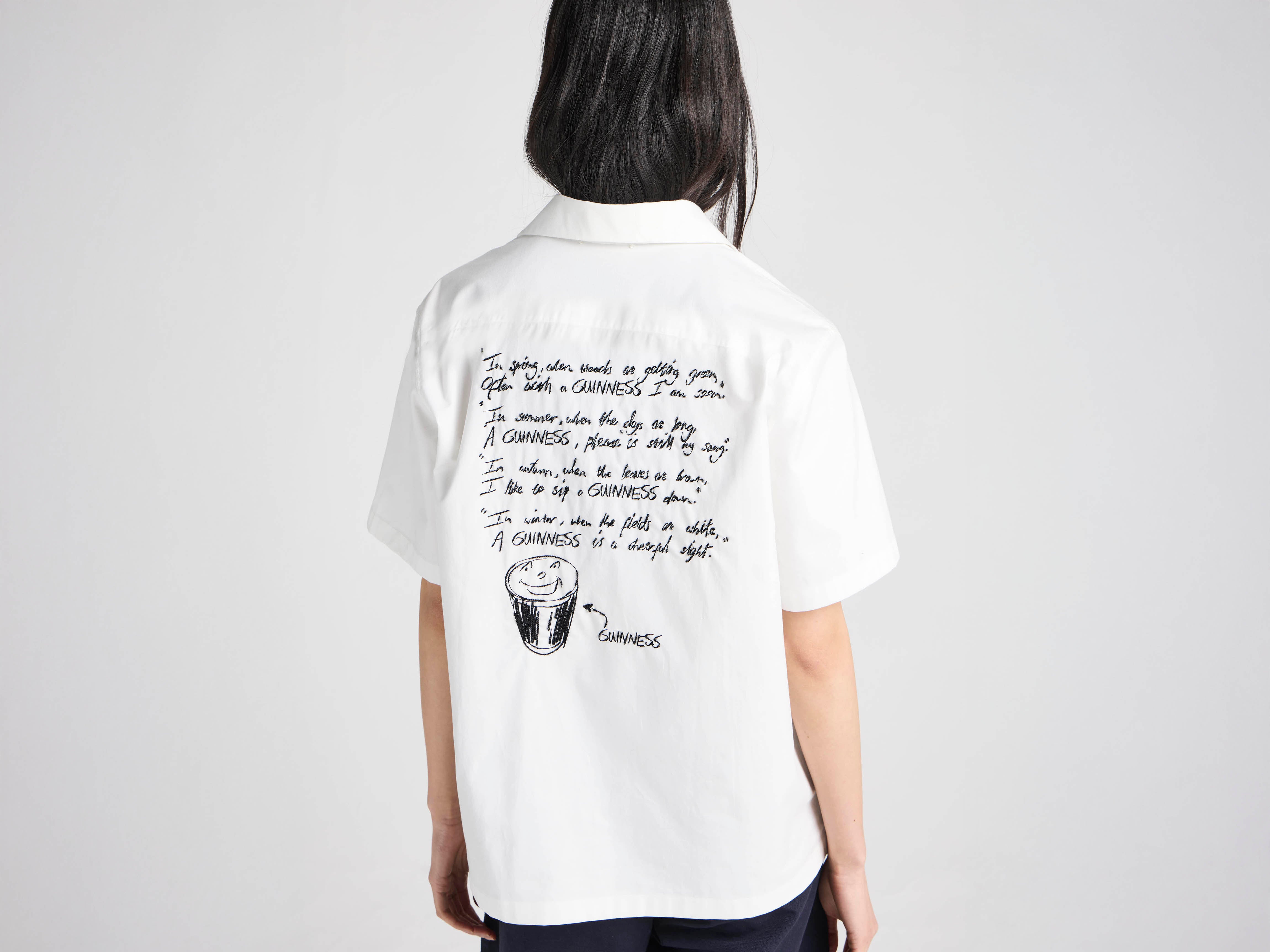 J.W.Anderson x Guinness Hemd Weiß Baumwolle Stickerei Unisex