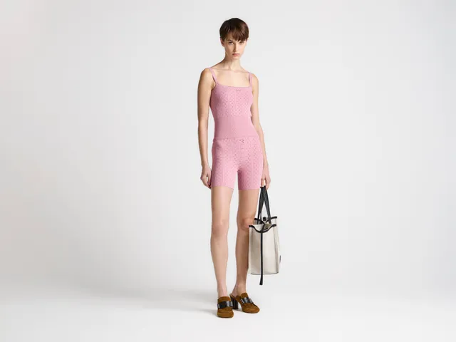 J.W.Anderson Pointelle Cami Top Rose Pink Viskose