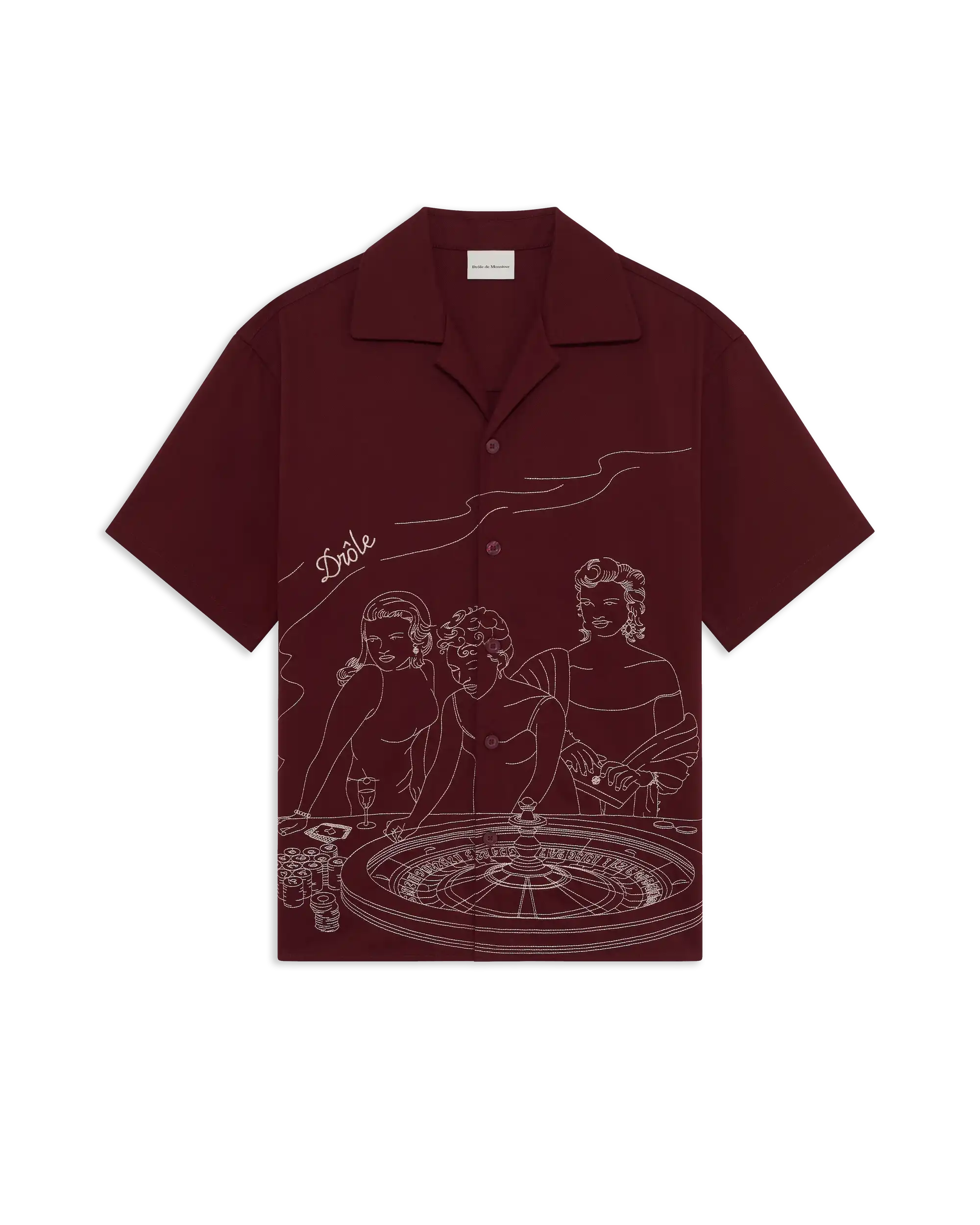 Drôle De Monsieur Notcha M-SH227 Kurzarmhemd Bordeaux M