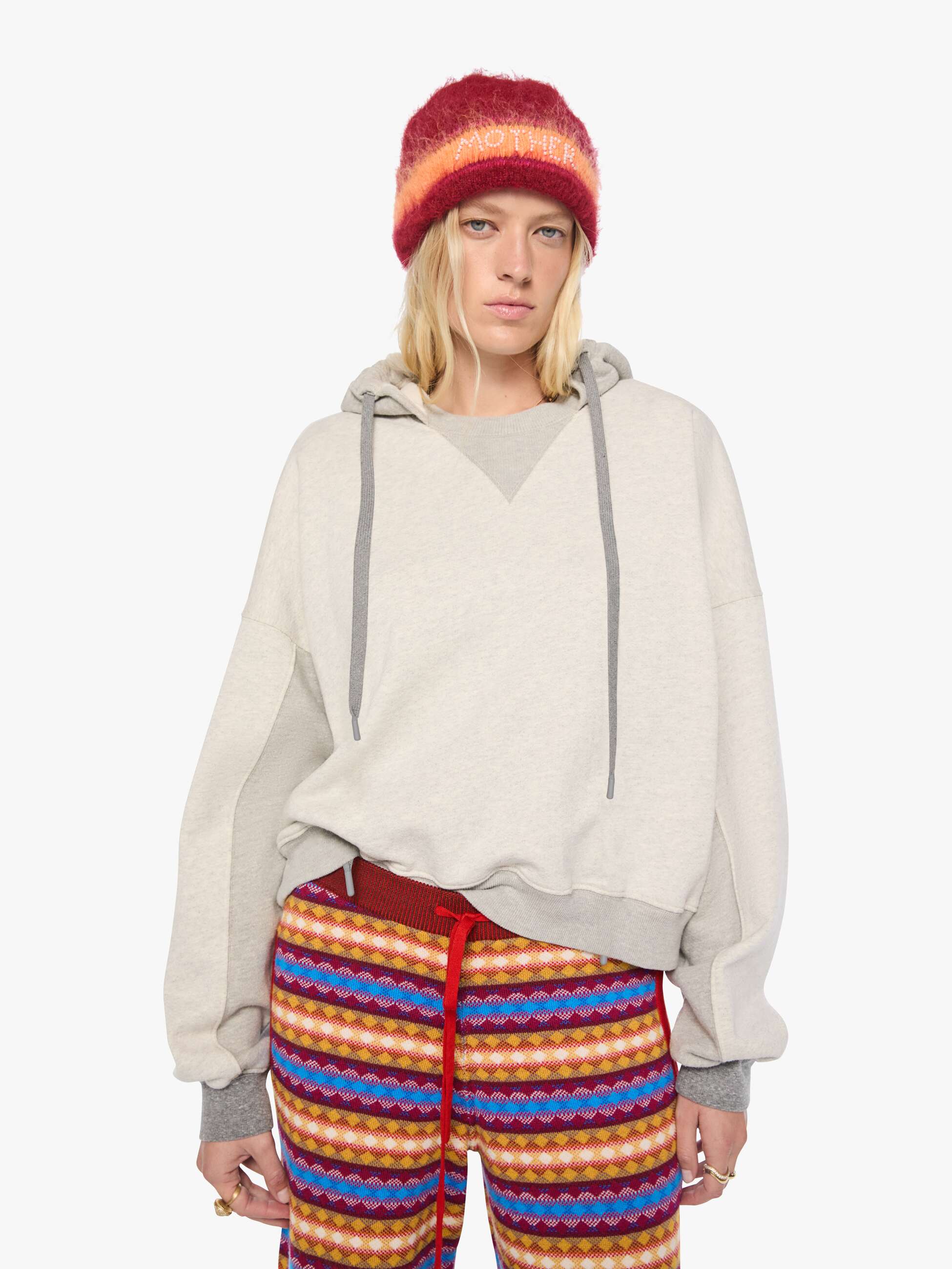 Mother Half Base Hoodie Sweatshirt Hellgrau Light Heather Grey