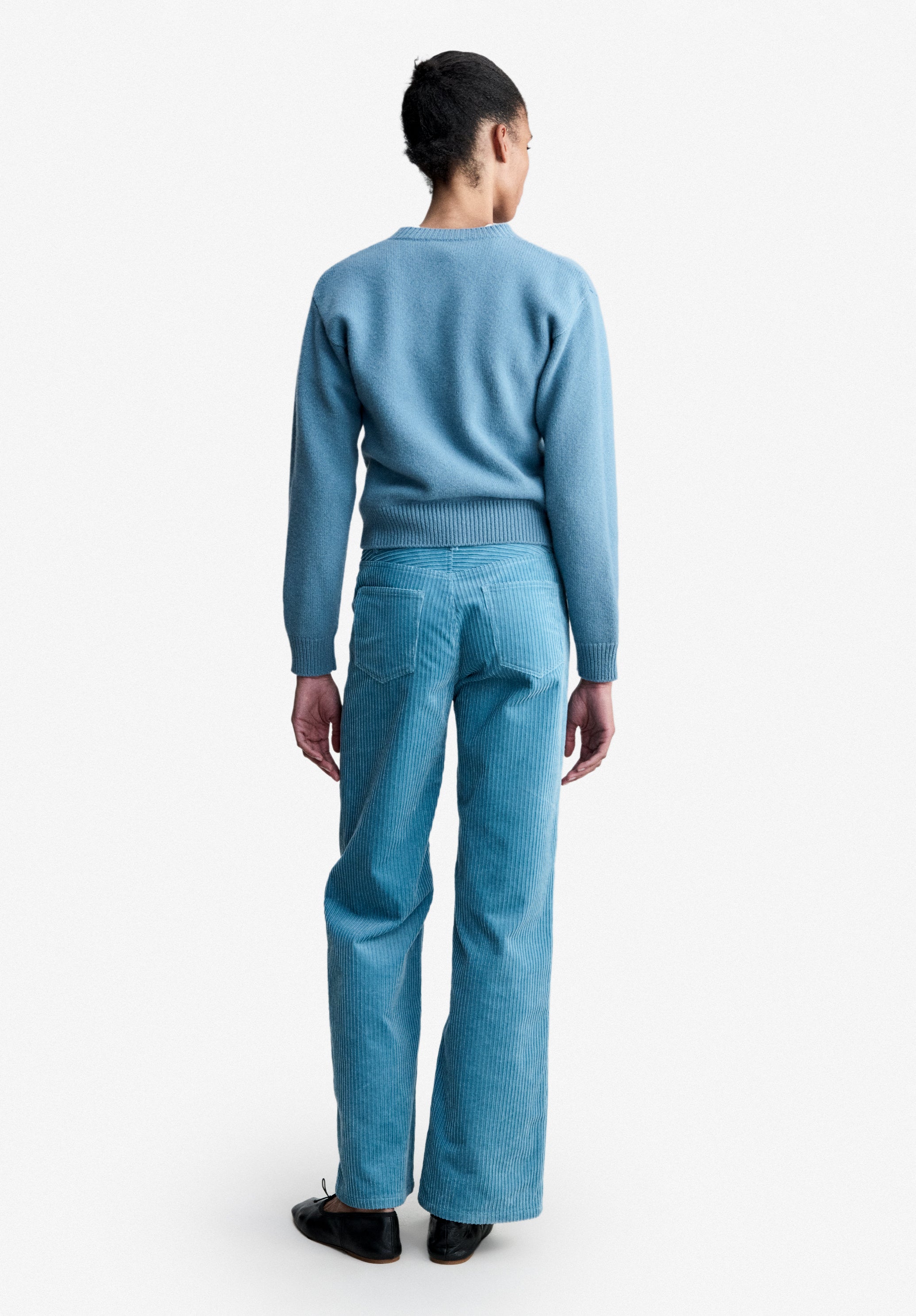 A.P.C. Wollcardigan kurz graublau V-Ausschnitt S-XL